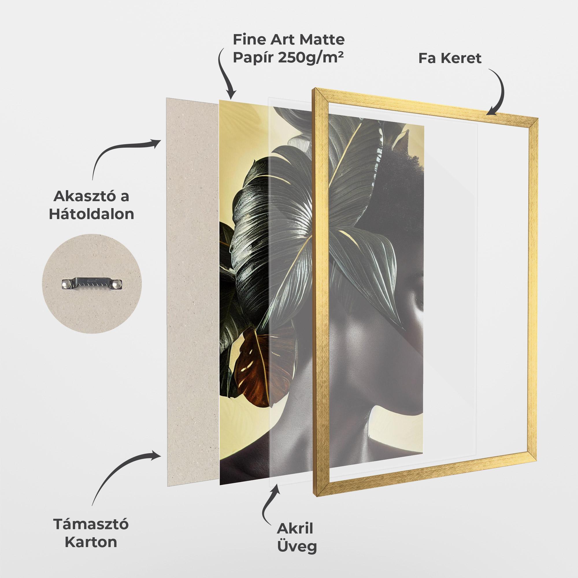 Keretezett Poszter Leaf Woman mockup 1