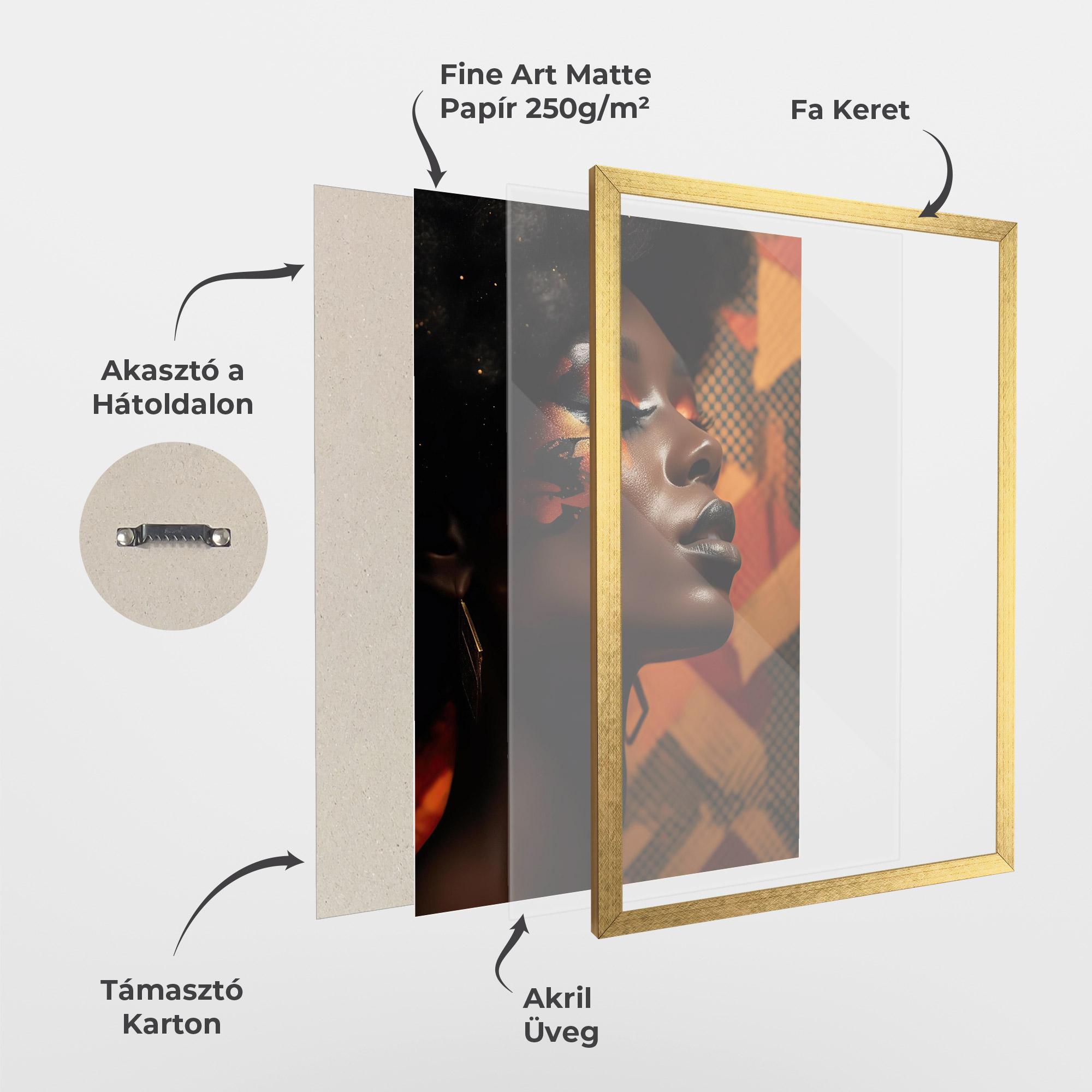 Keretezett Poszter Orange Makeup Woman mockup 1