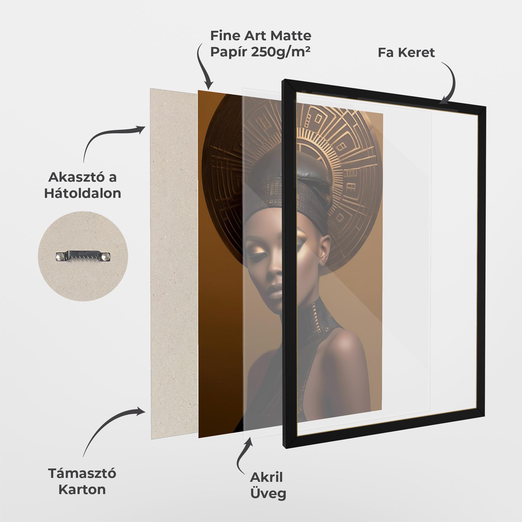 Keretezett Poszter African Abstract Art mockup 1