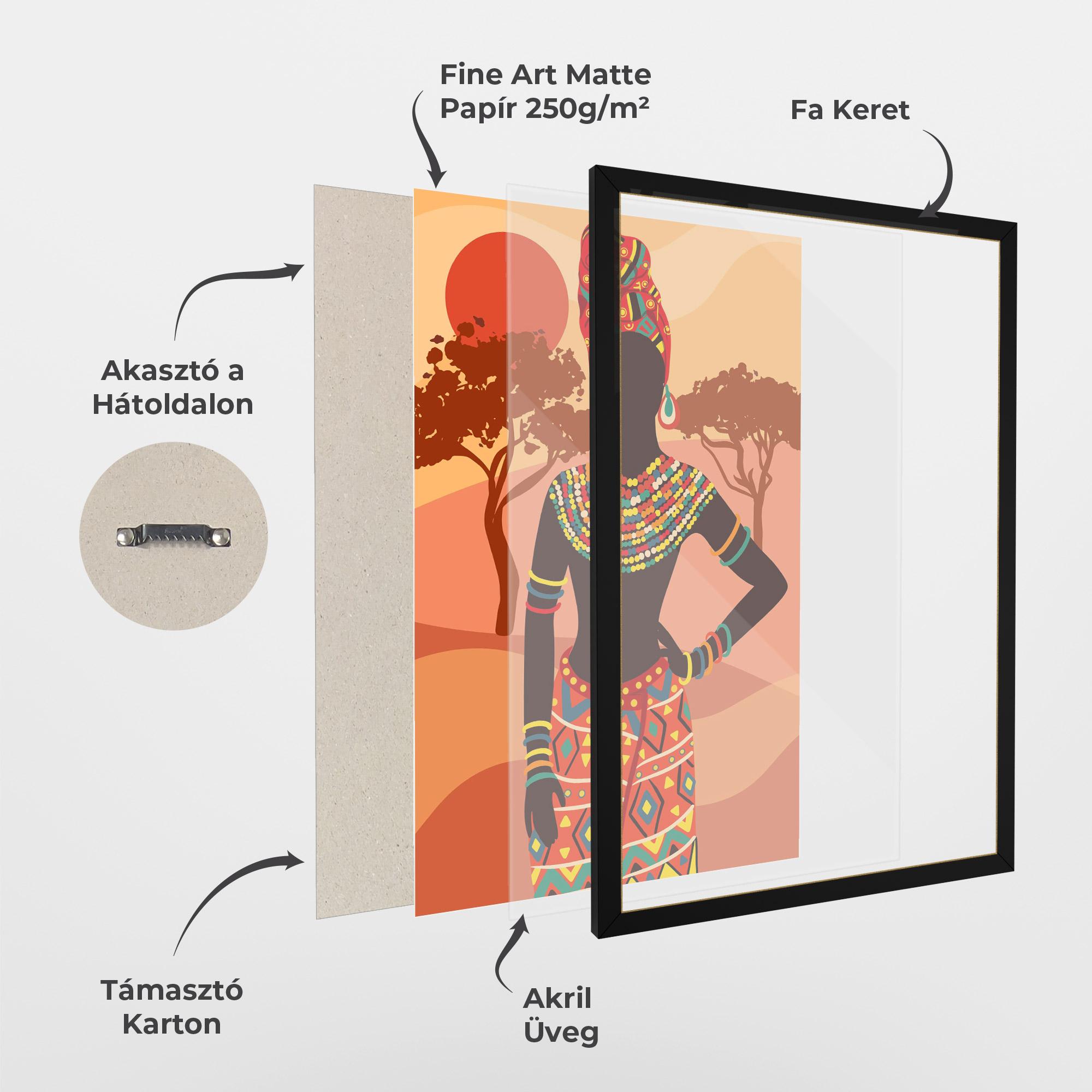 Keretezett Poszter Ethnic African Color mockup 1