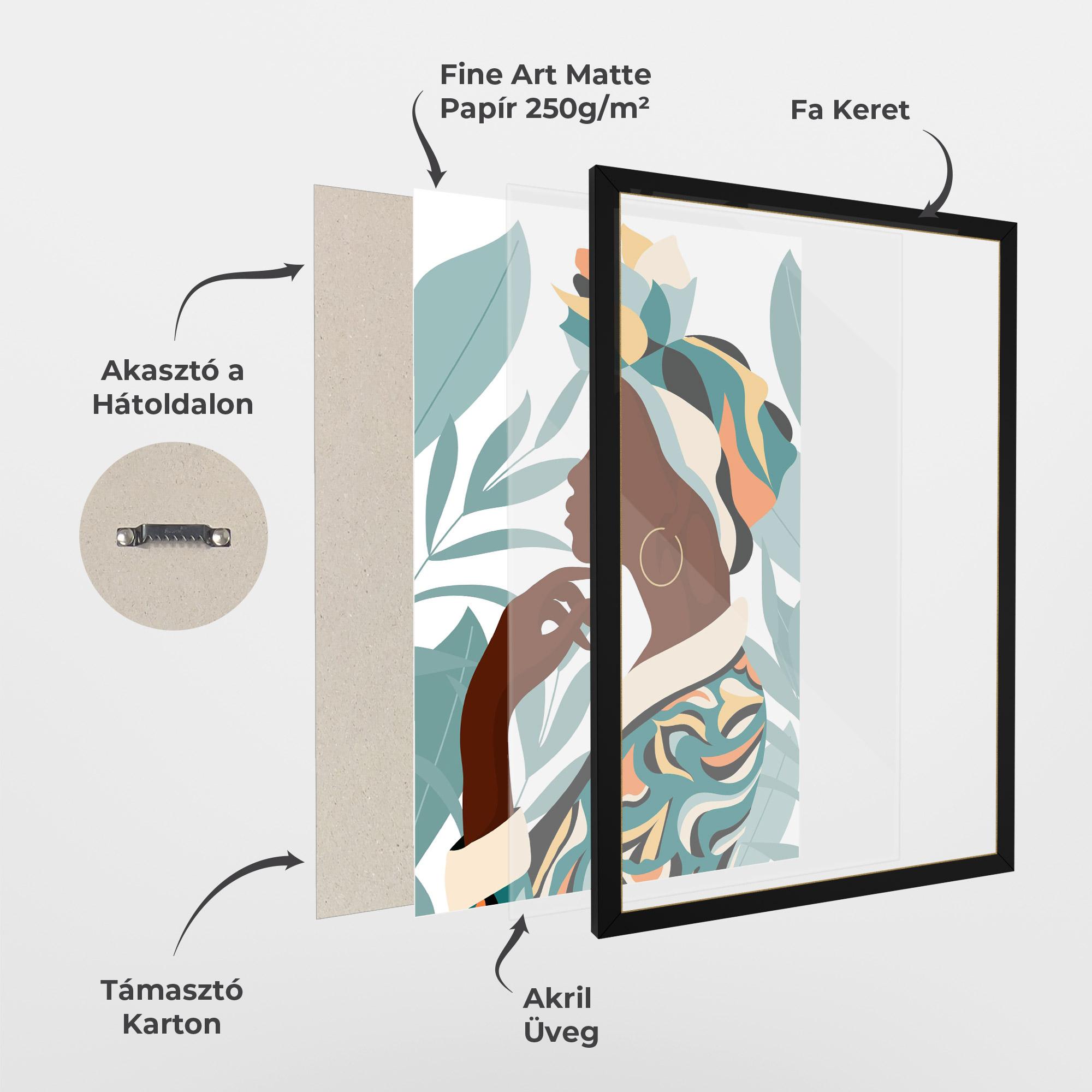 Keretezett Poszter Gold African Earring mockup 1