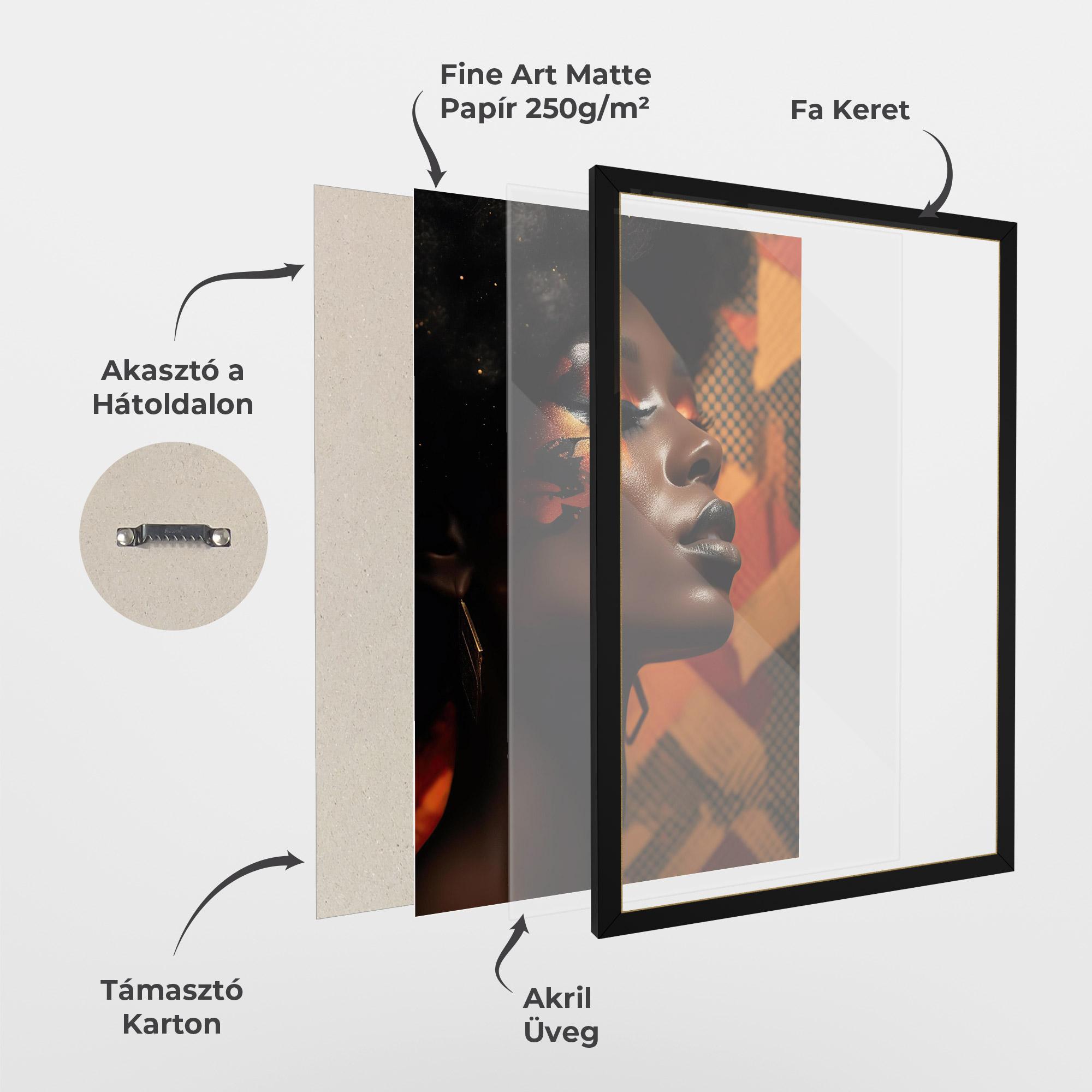 Keretezett Poszter Orange Makeup Woman mockup 1