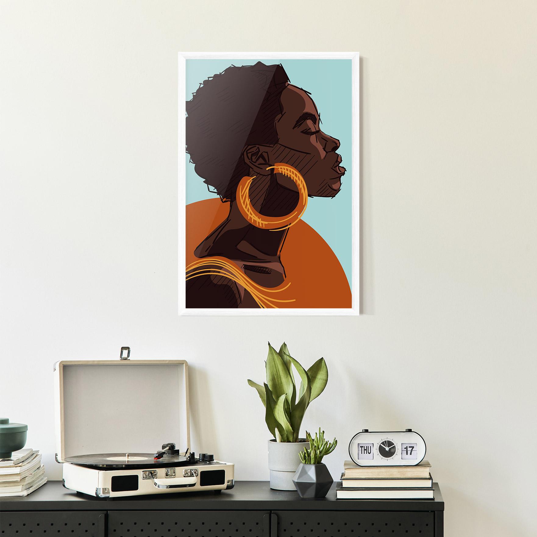 Keretezett Poszter African Short Hair mockup 2