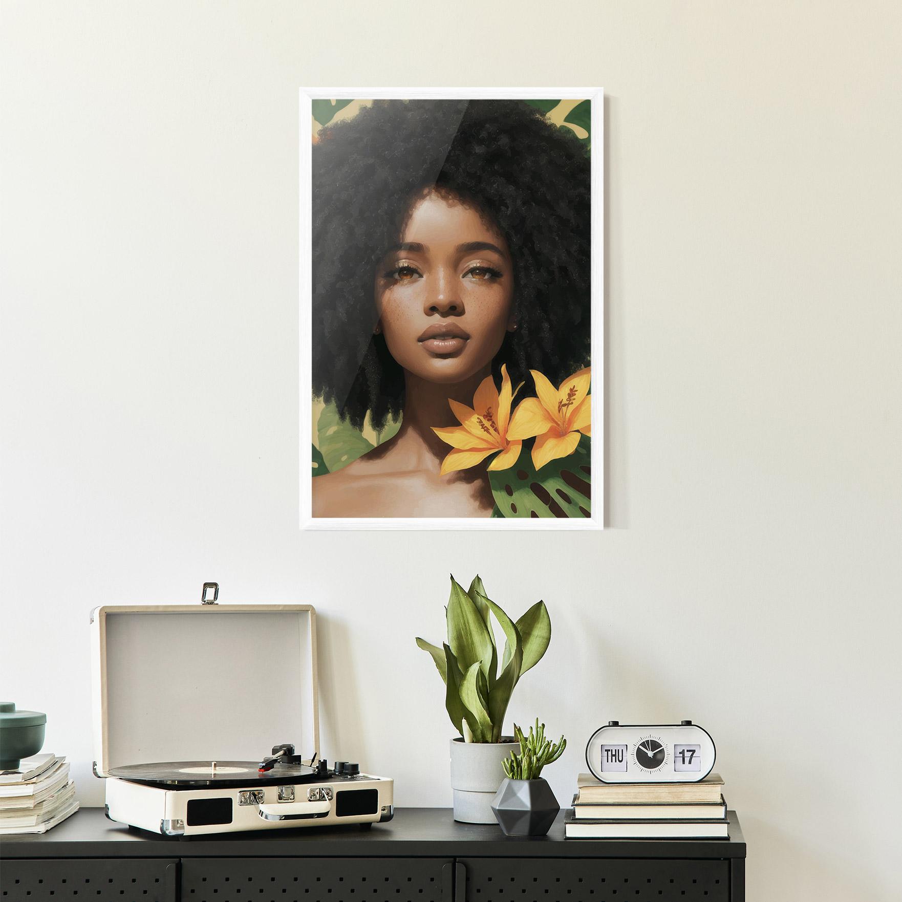 Keretezett Poszter Beautiful African Girl mockup 2