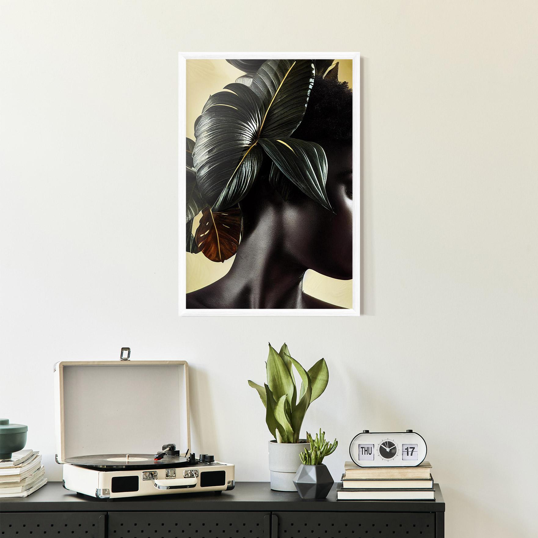 Keretezett Poszter Leaf Woman mockup 2