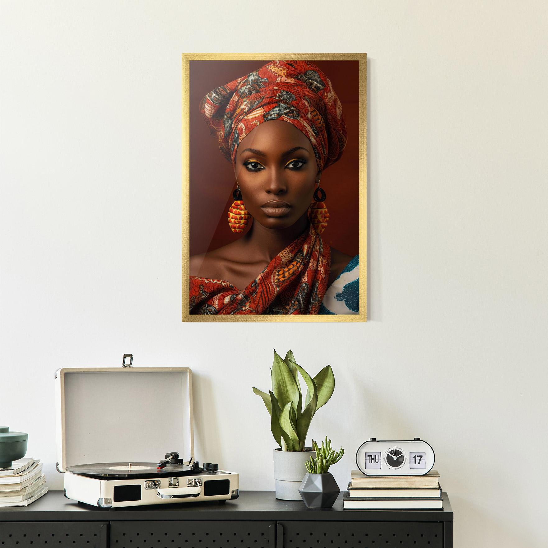 Keretezett Poszter African Black Eyeliner mockup 2