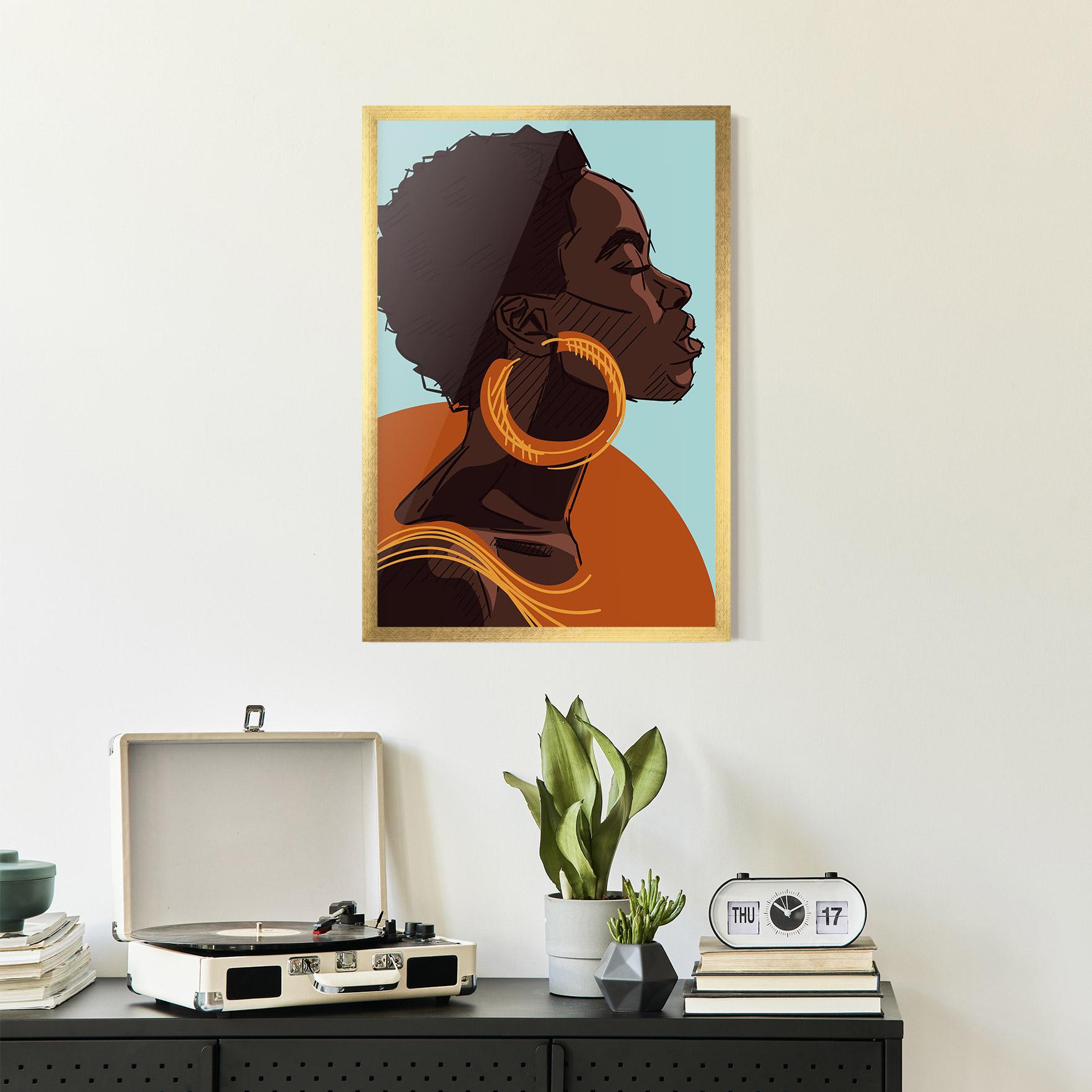 Keretezett Poszter African Short Hair mockup 2