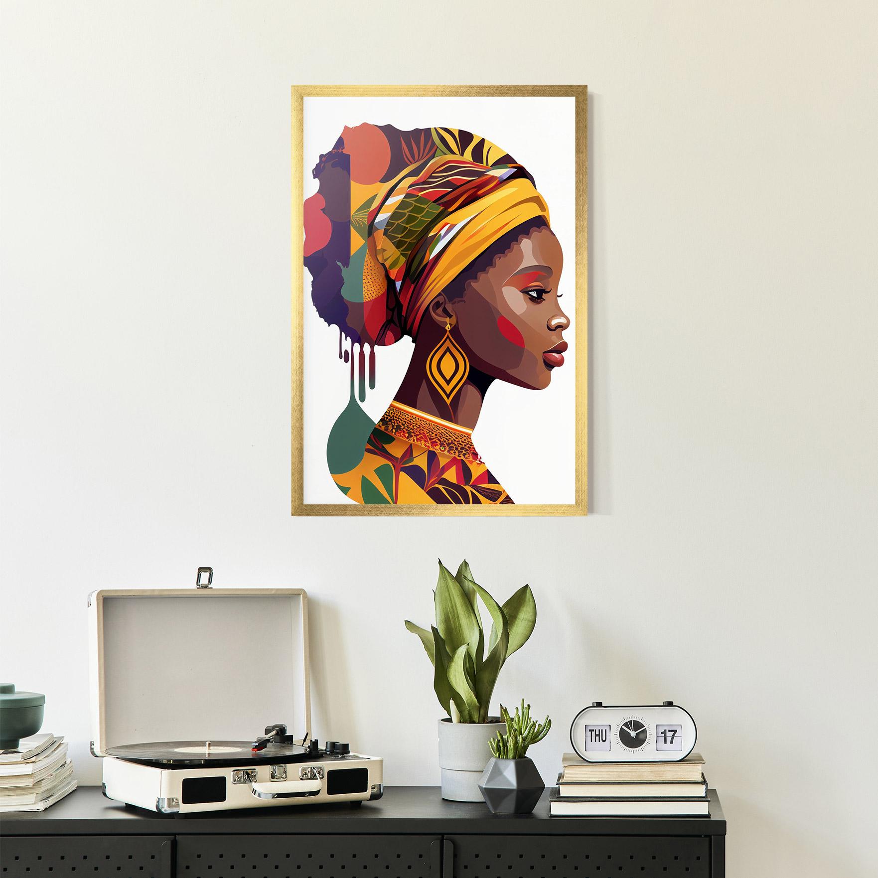 Keretezett Poszter Colorful African mockup 2