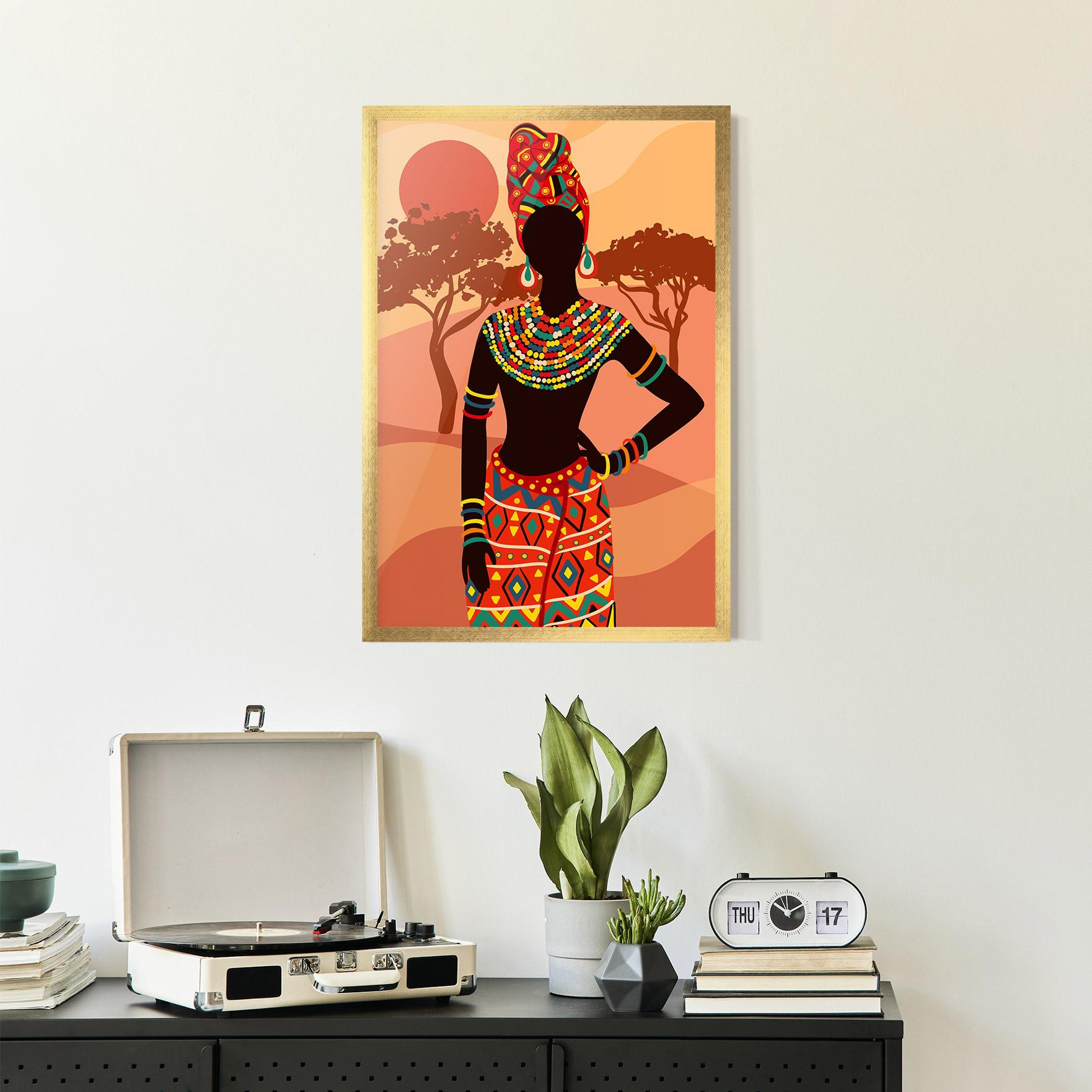 Keretezett Poszter Ethnic African Color mockup 2