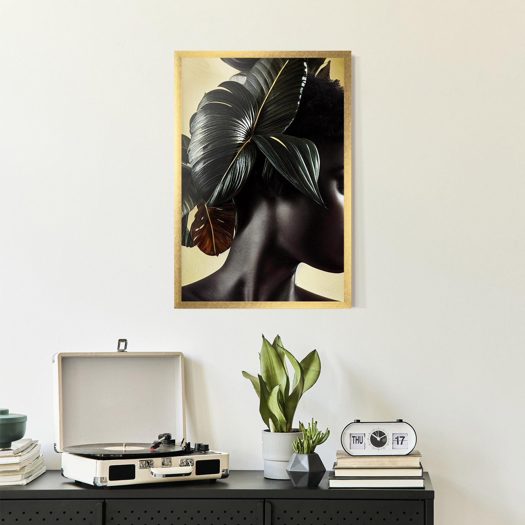 Keretezett Poszter Leaf Woman mockup 2