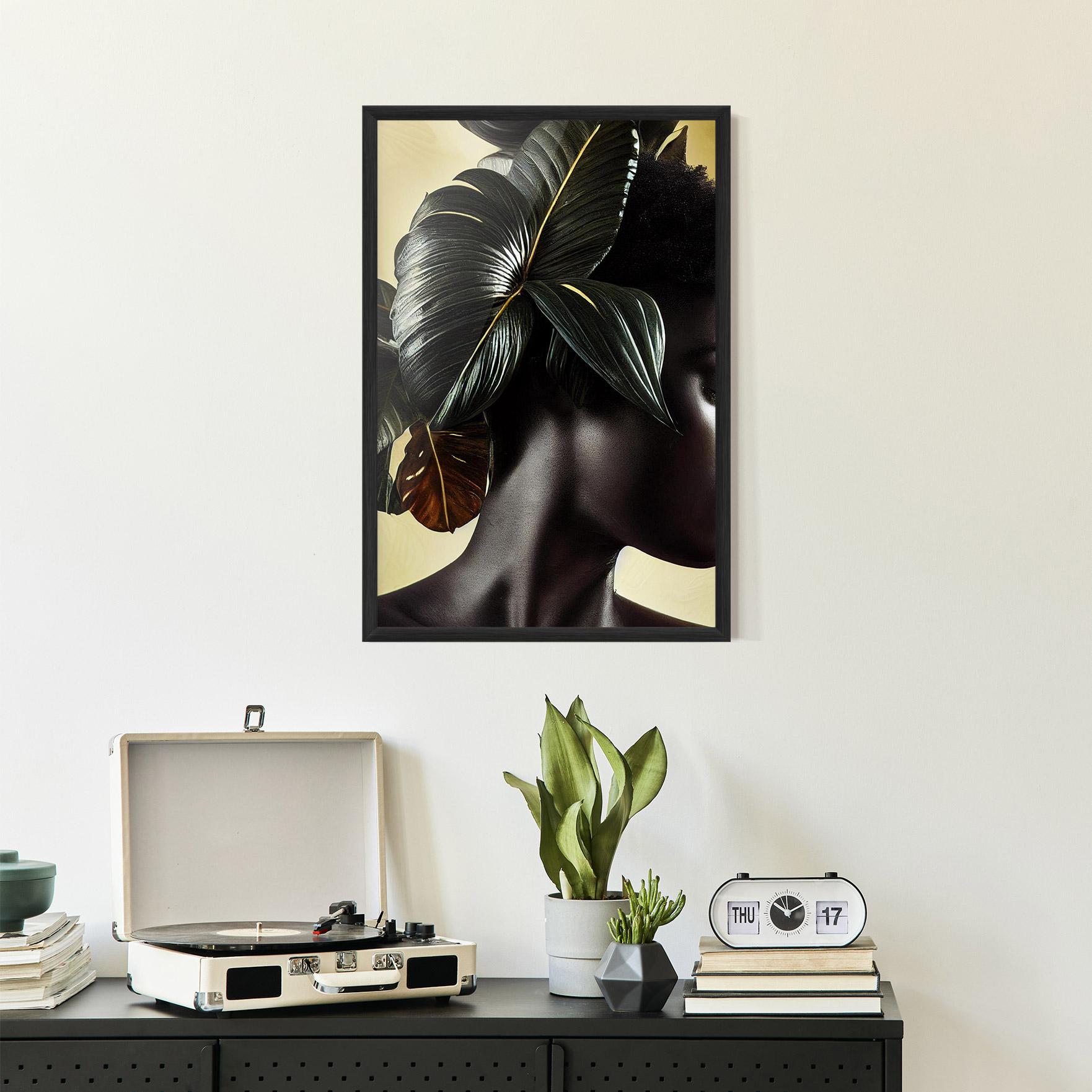 Keretezett Poszter Leaf Woman mockup 2