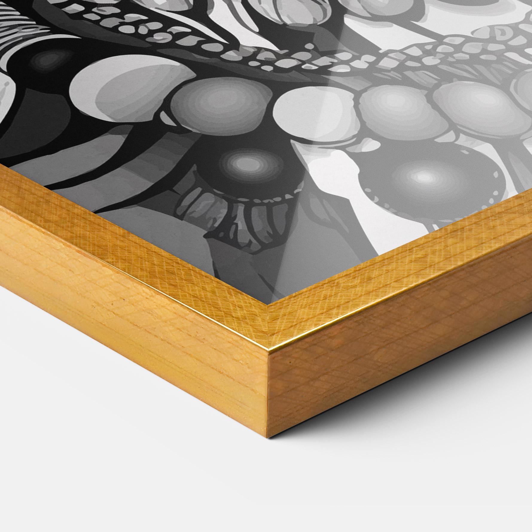 Keretezett Poszter Black White African mockup 3