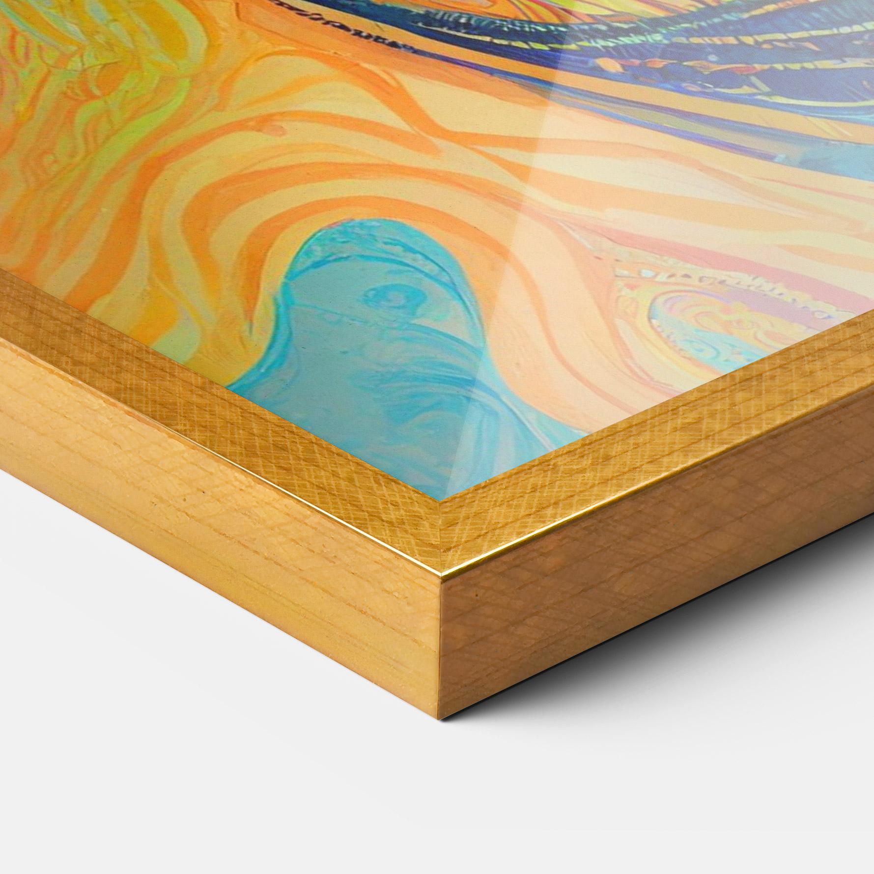 Keretezett Poszter Portrait With Flowers mockup 3