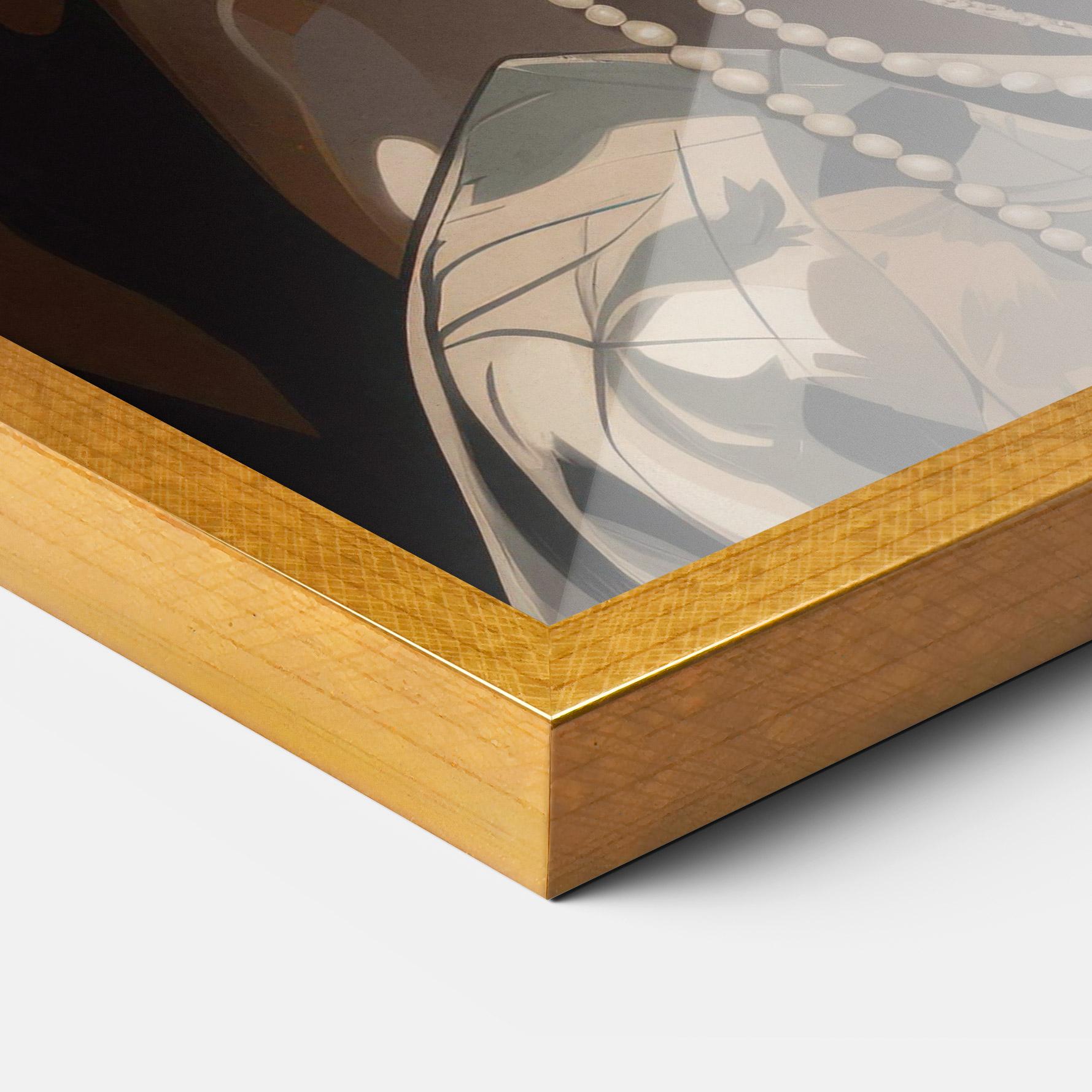 Keretezett Poszter Wearing Necklace Graphic mockup 3