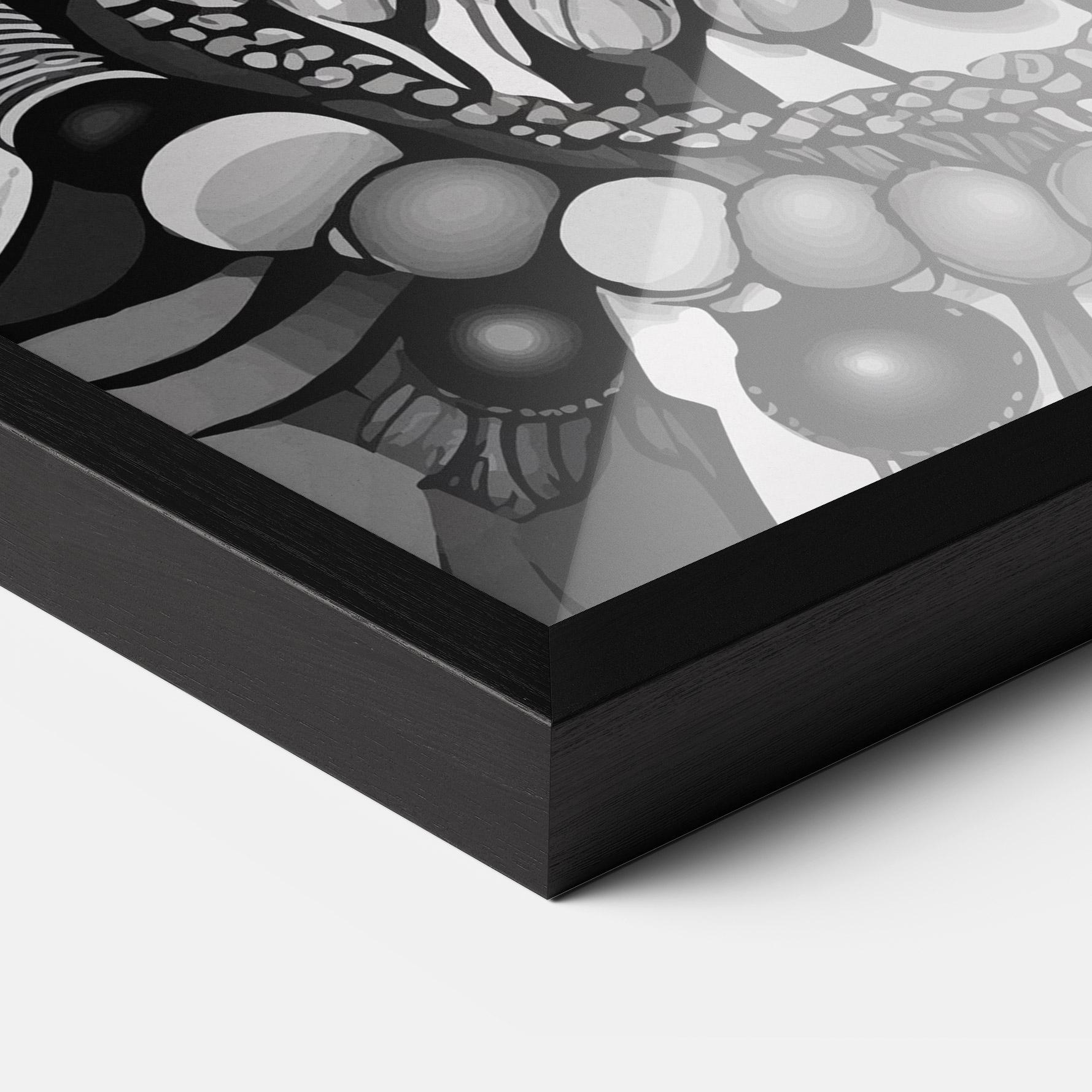 Keretezett Poszter Black White African mockup 3