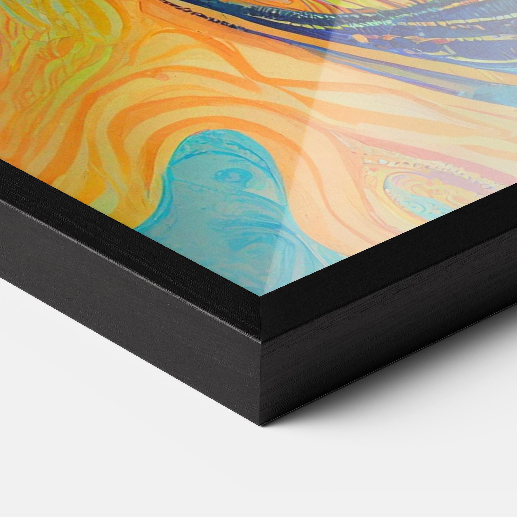 Keretezett Poszter Portrait With Flowers mockup 3