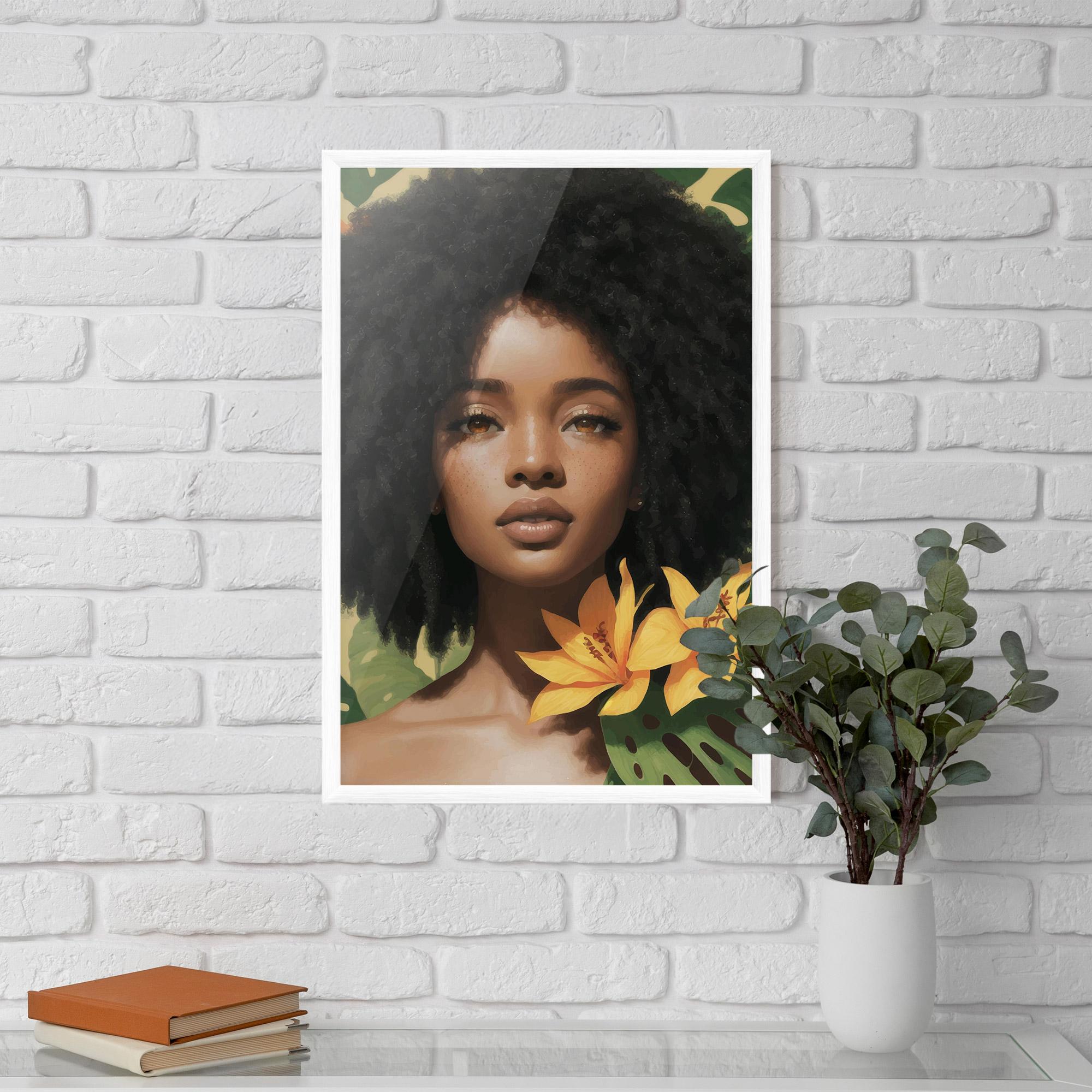 Keretezett Poszter Beautiful African Girl mockup 5