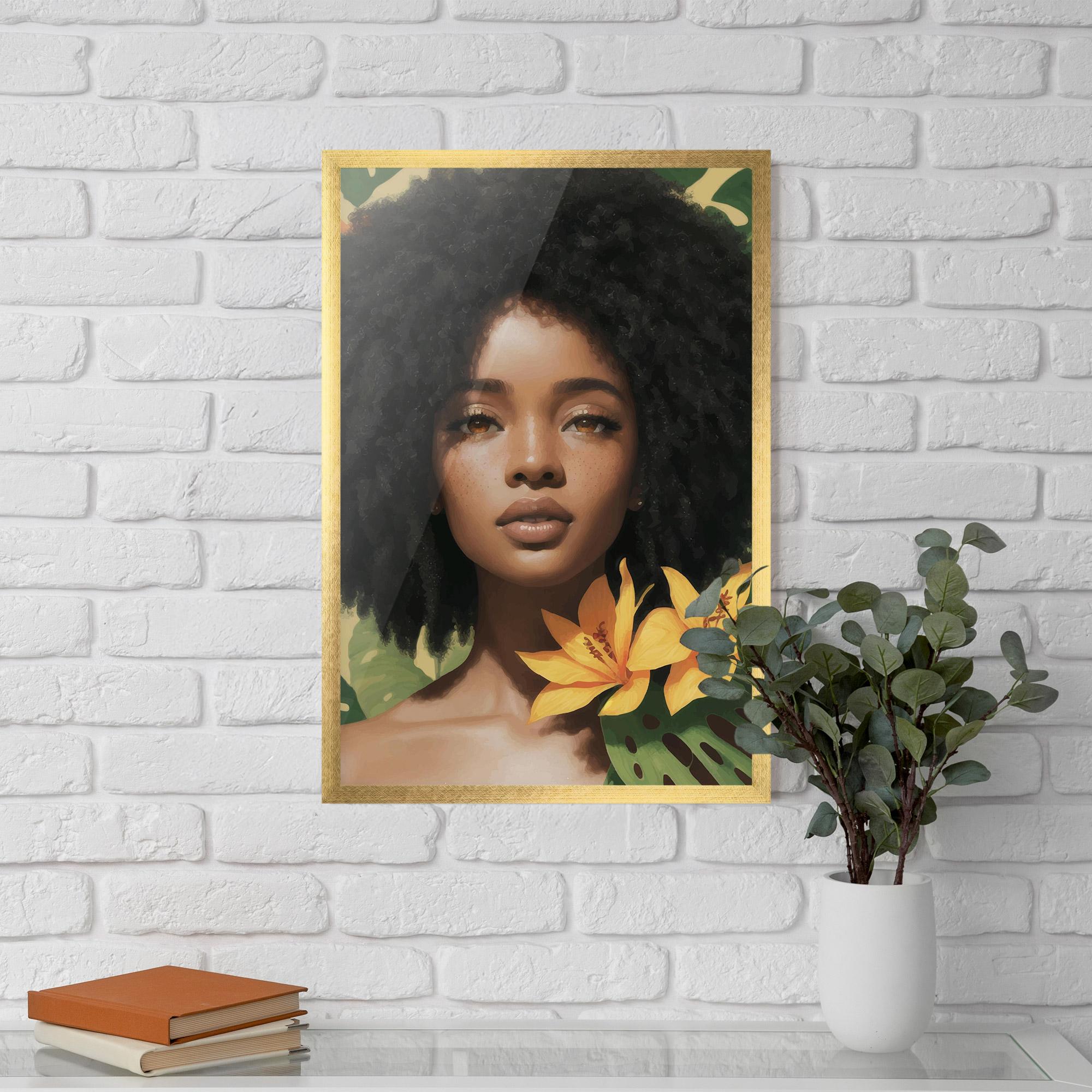 Keretezett Poszter Beautiful African Girl mockup 5
