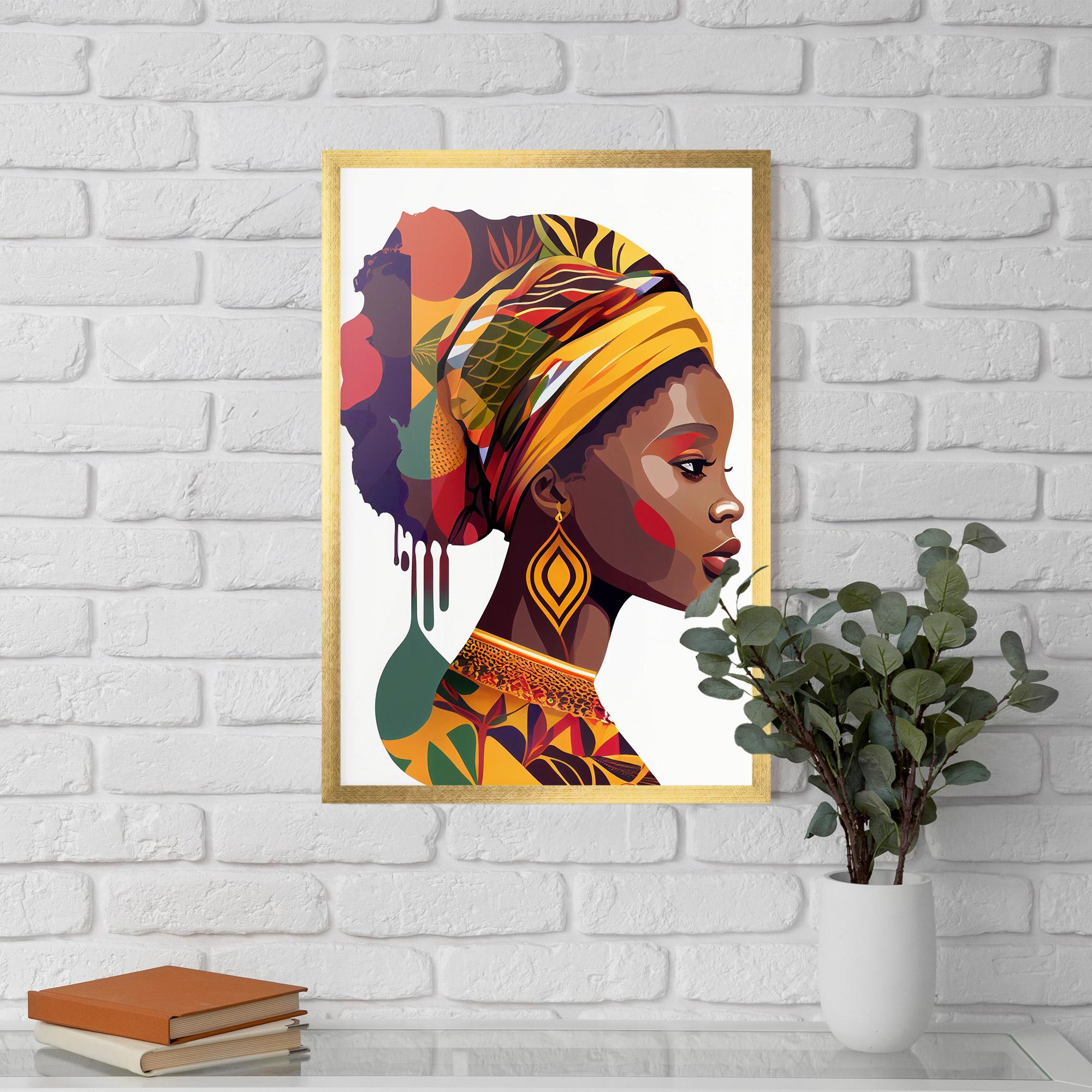 Keretezett Poszter Colorful African mockup 5