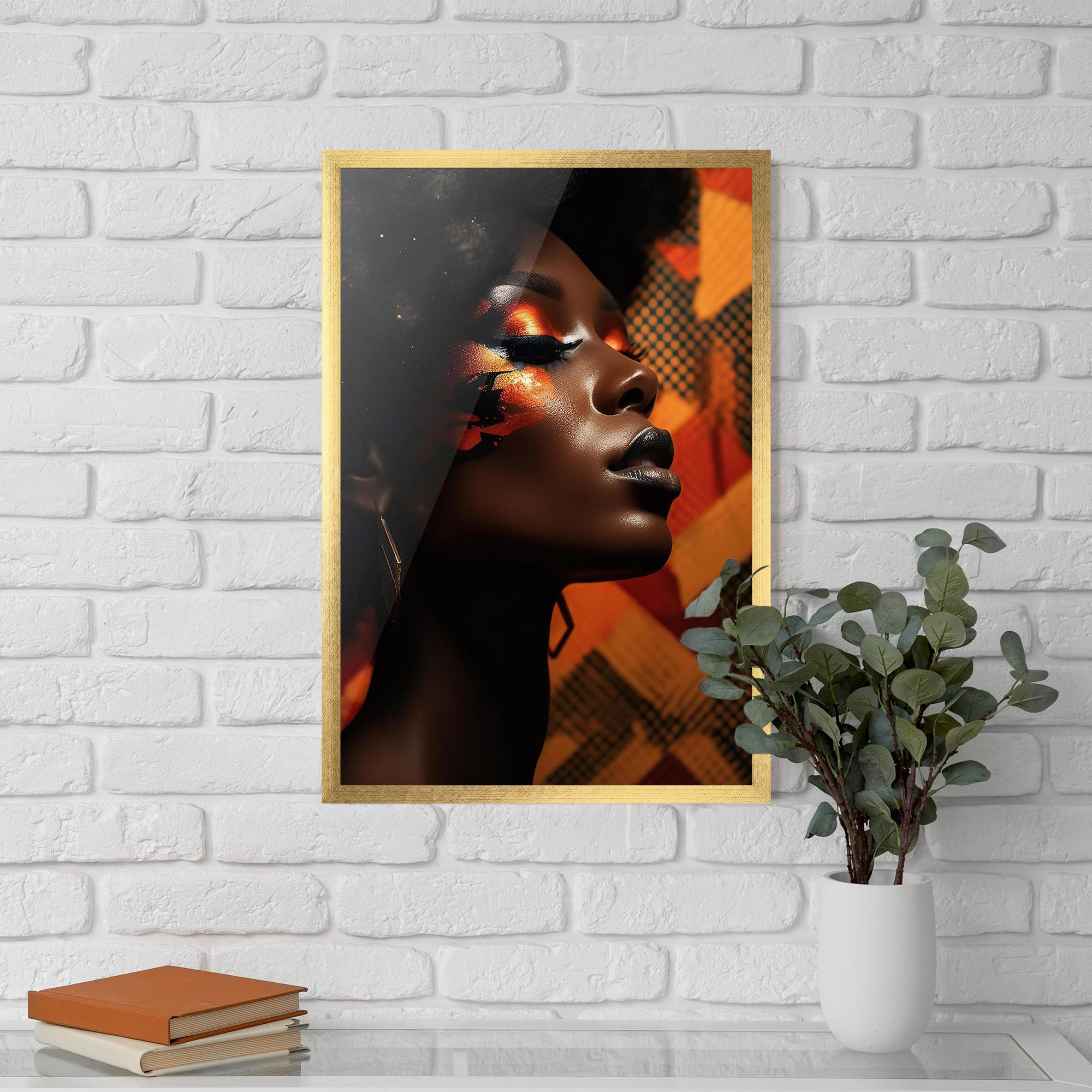 Keretezett Poszter Orange Makeup Woman mockup 5