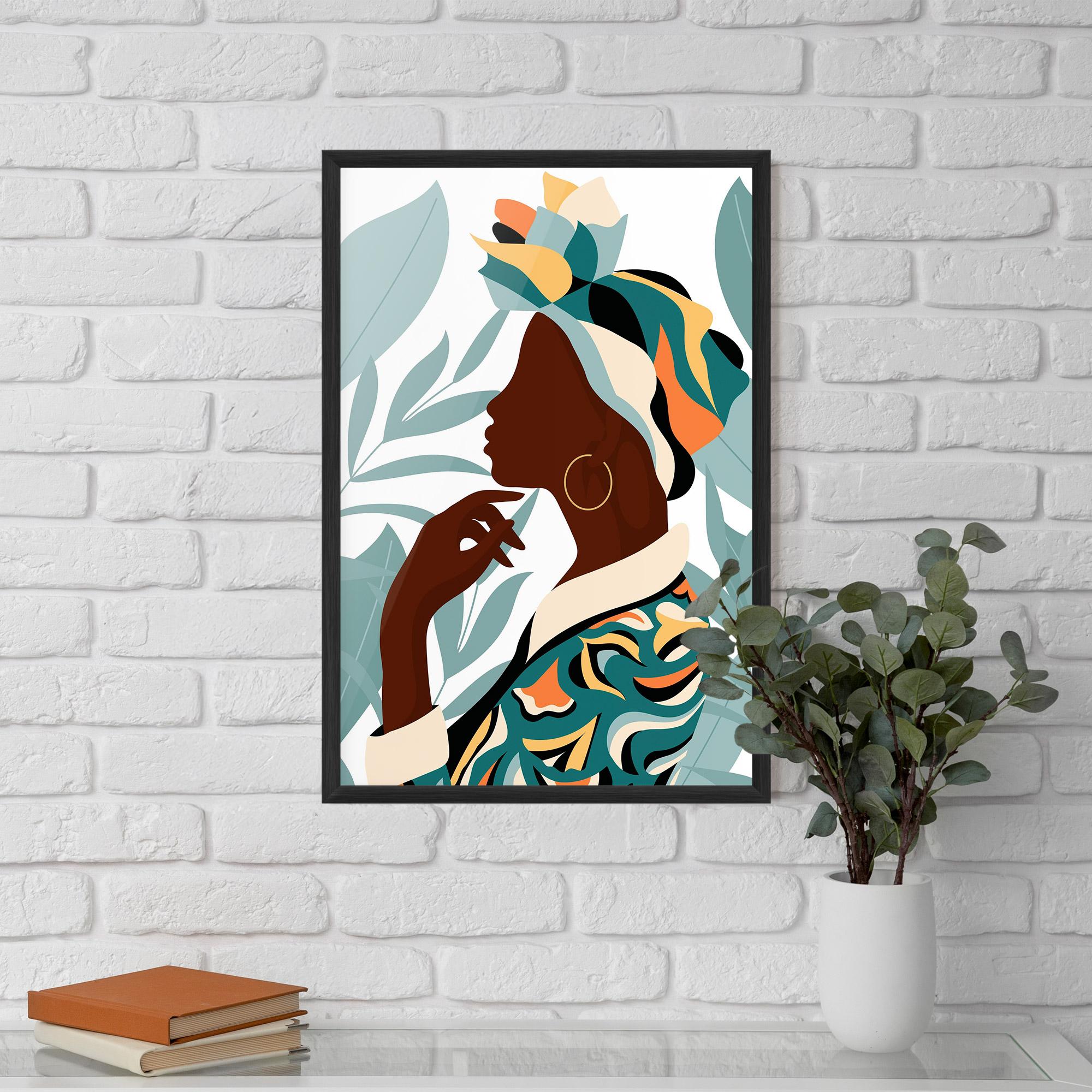 Keretezett Poszter Gold African Earring mockup 5