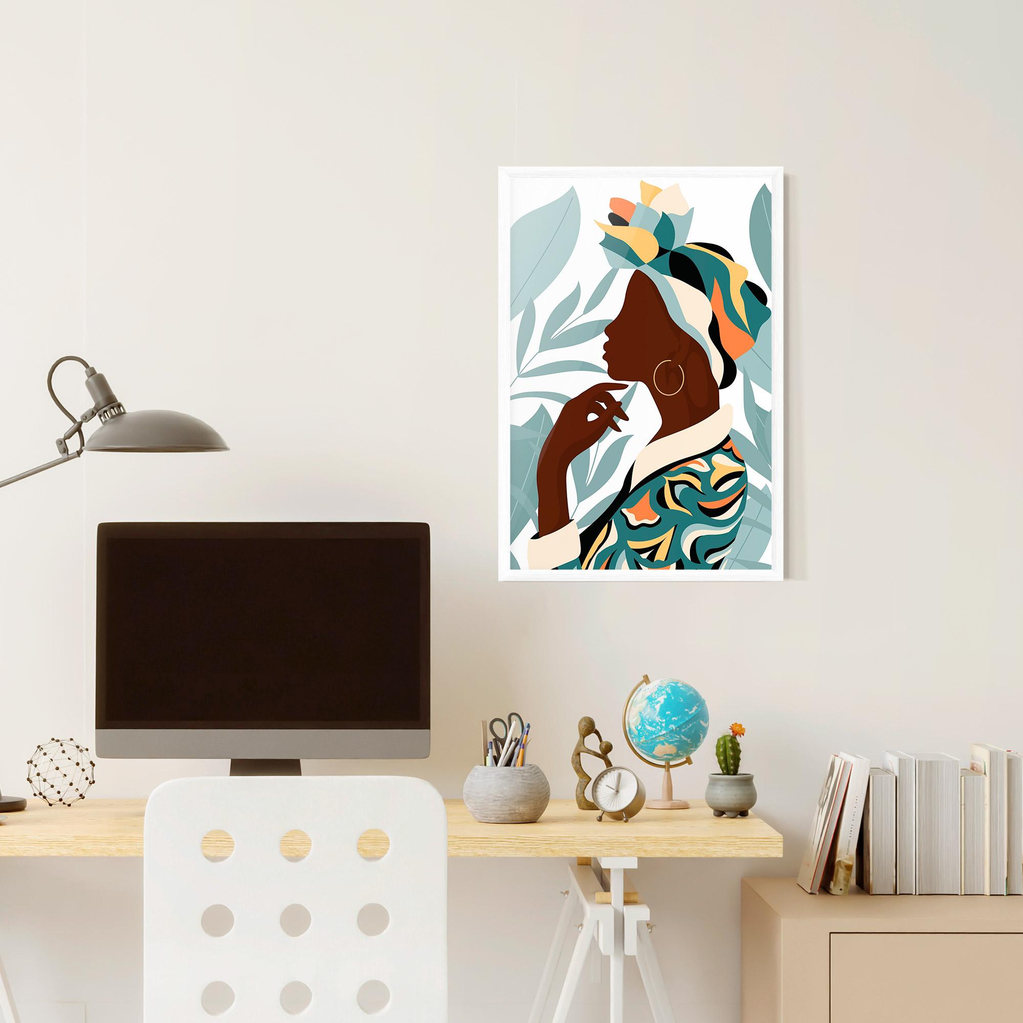 Keretezett Poszter Gold African Earring mockup 6