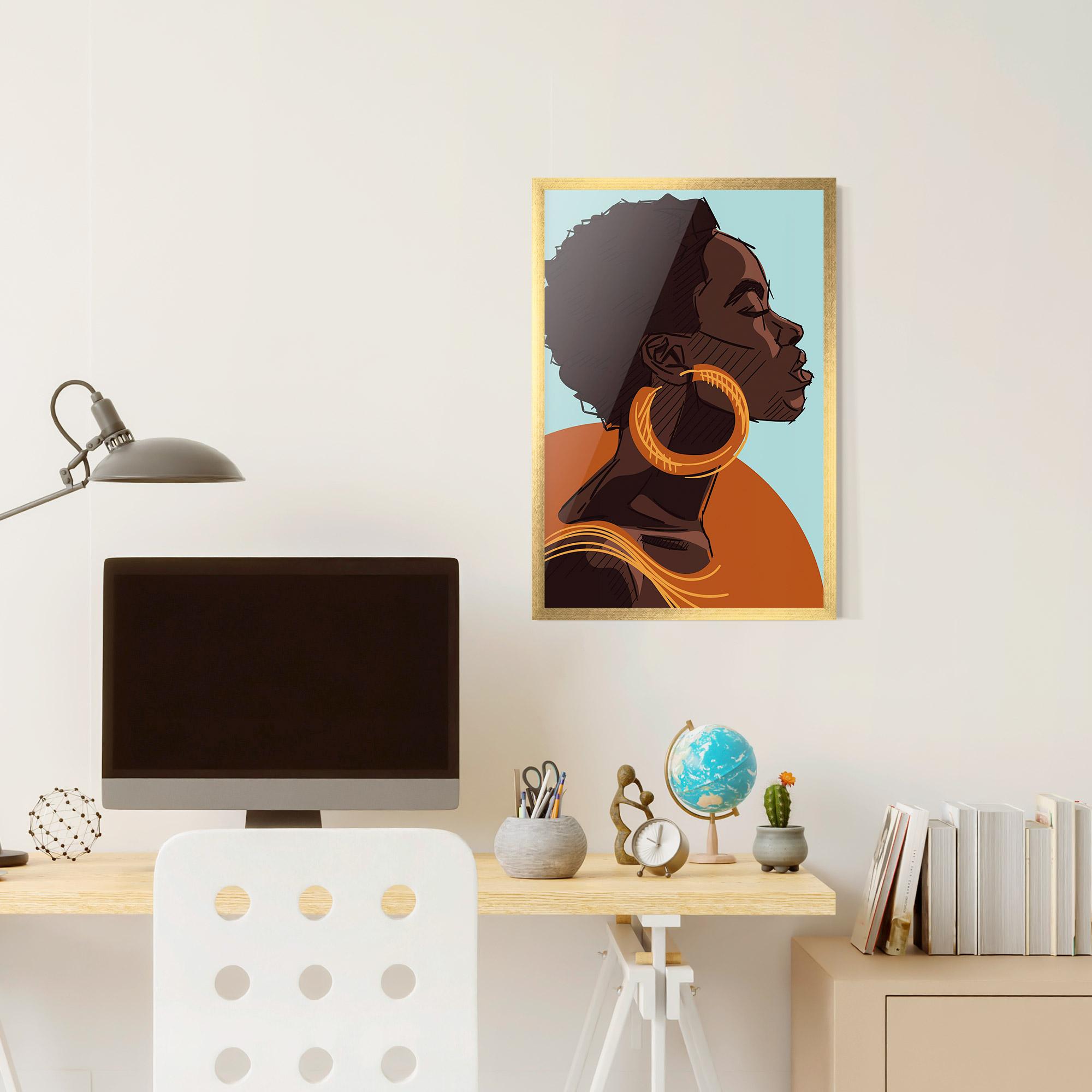 Keretezett Poszter African Short Hair mockup 6