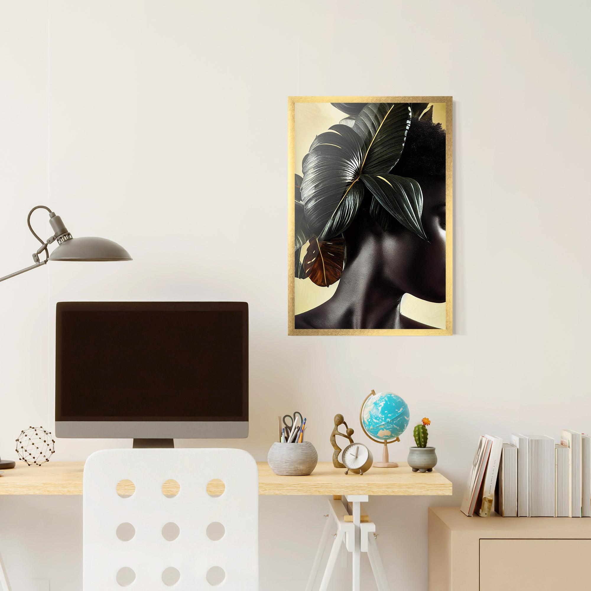 Keretezett Poszter Leaf Woman mockup 6