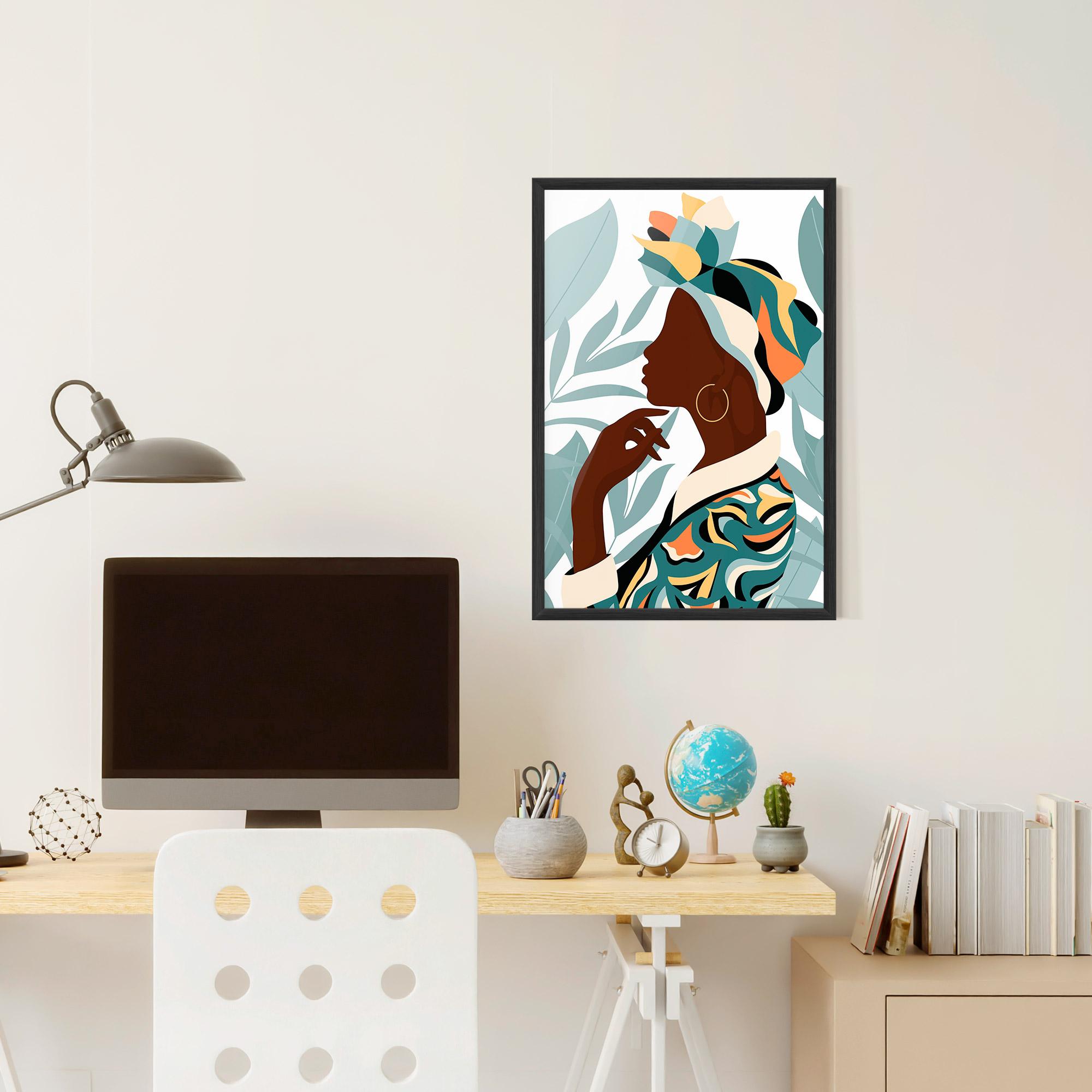 Keretezett Poszter Gold African Earring mockup 6