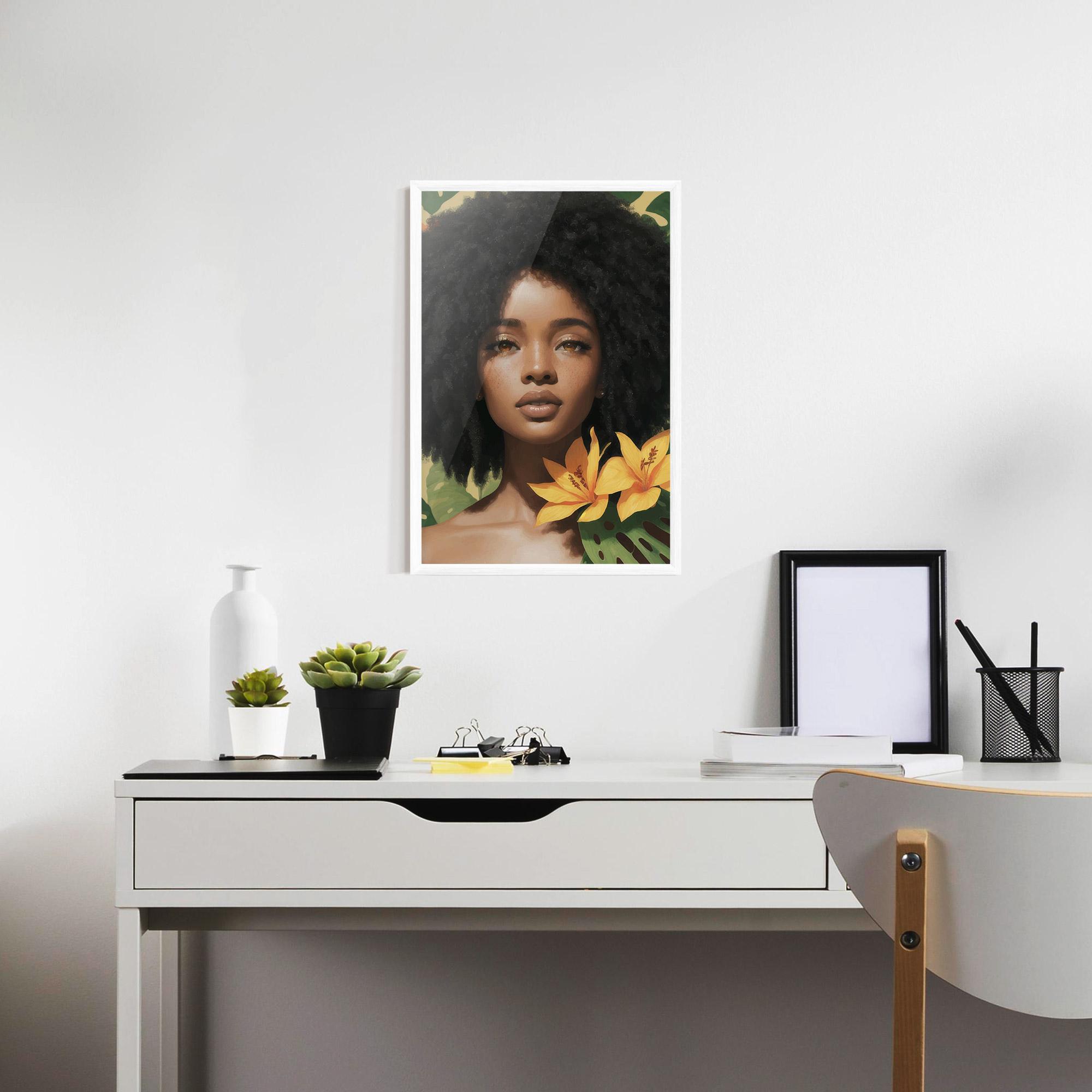 Keretezett Poszter Beautiful African Girl mockup 7