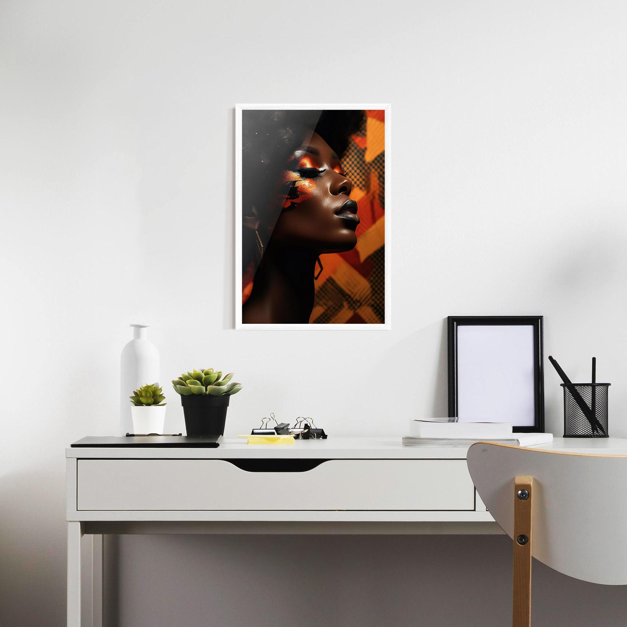 Keretezett Poszter Orange Makeup Woman mockup 7