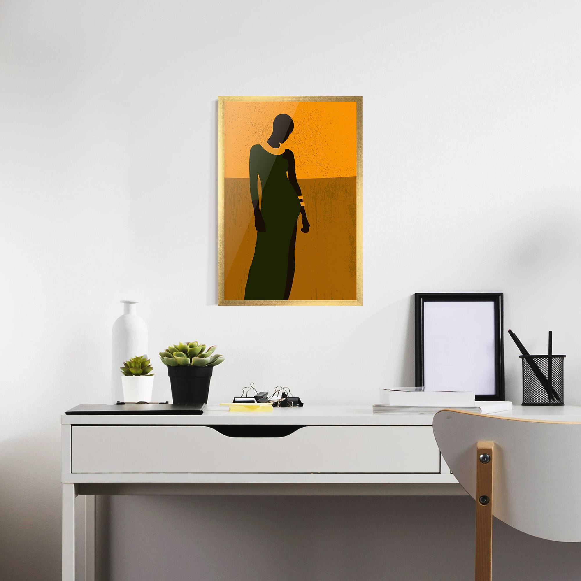 Keretezett Poszter African Dress mockup 7