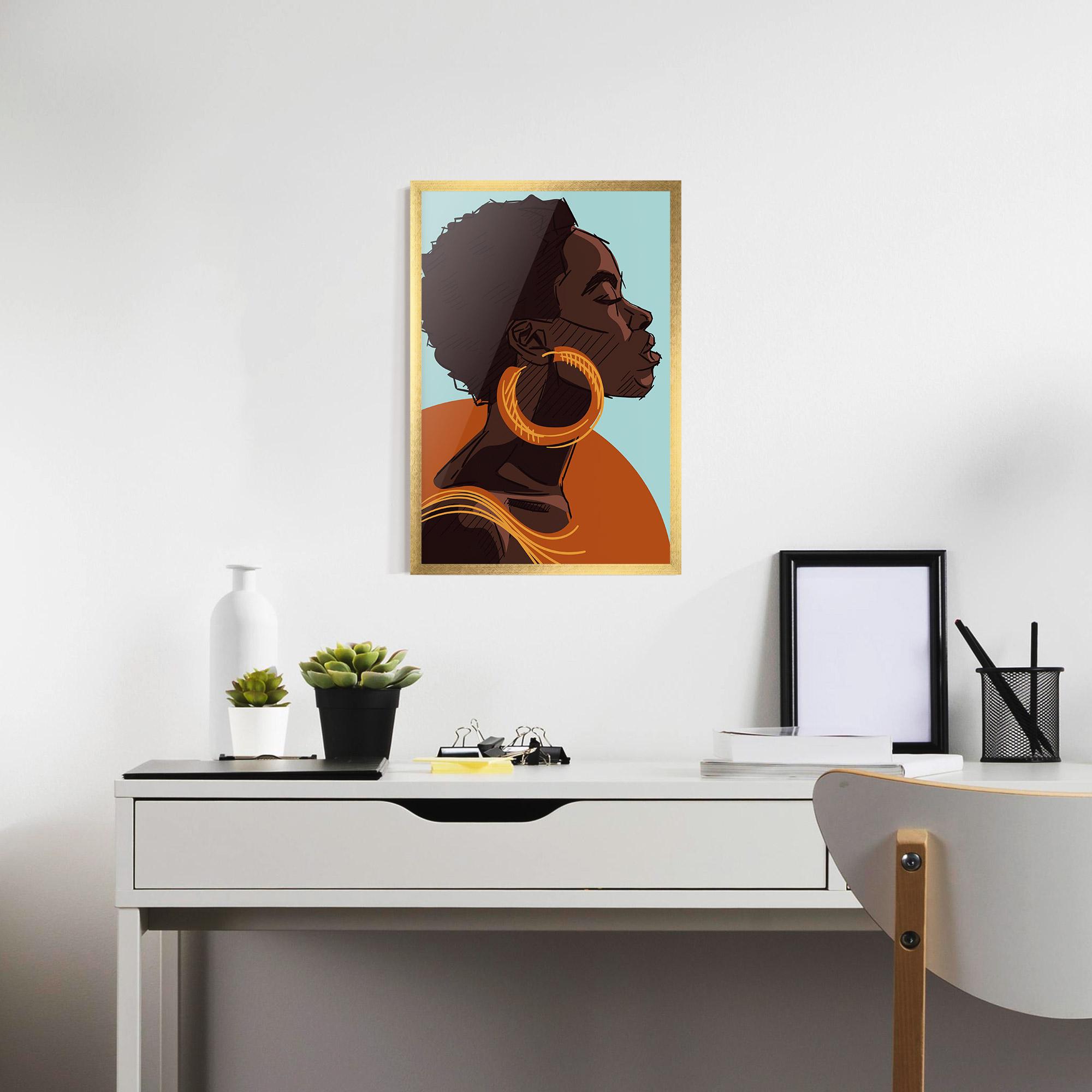 Keretezett Poszter African Short Hair mockup 7