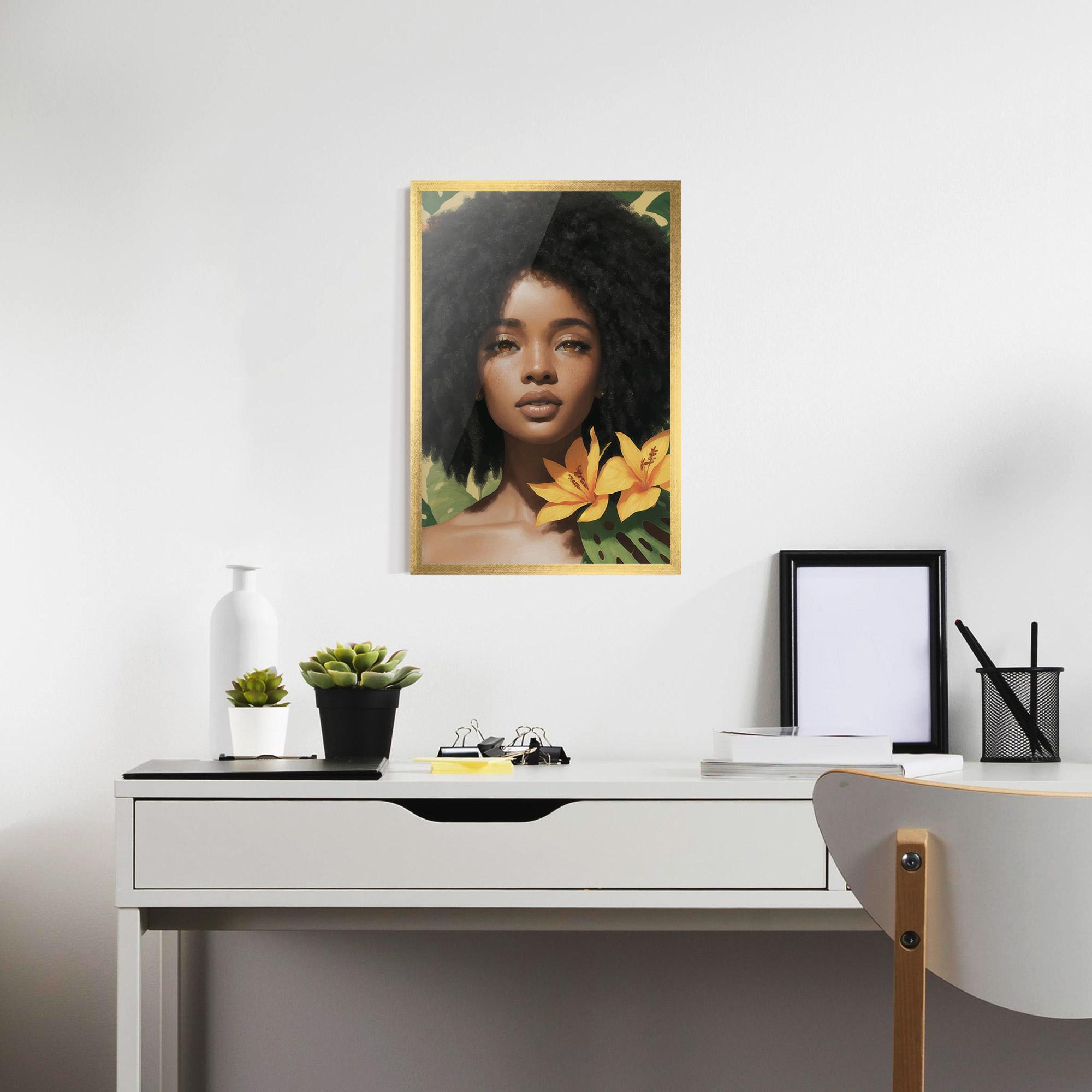 Keretezett Poszter Beautiful African Girl mockup 7