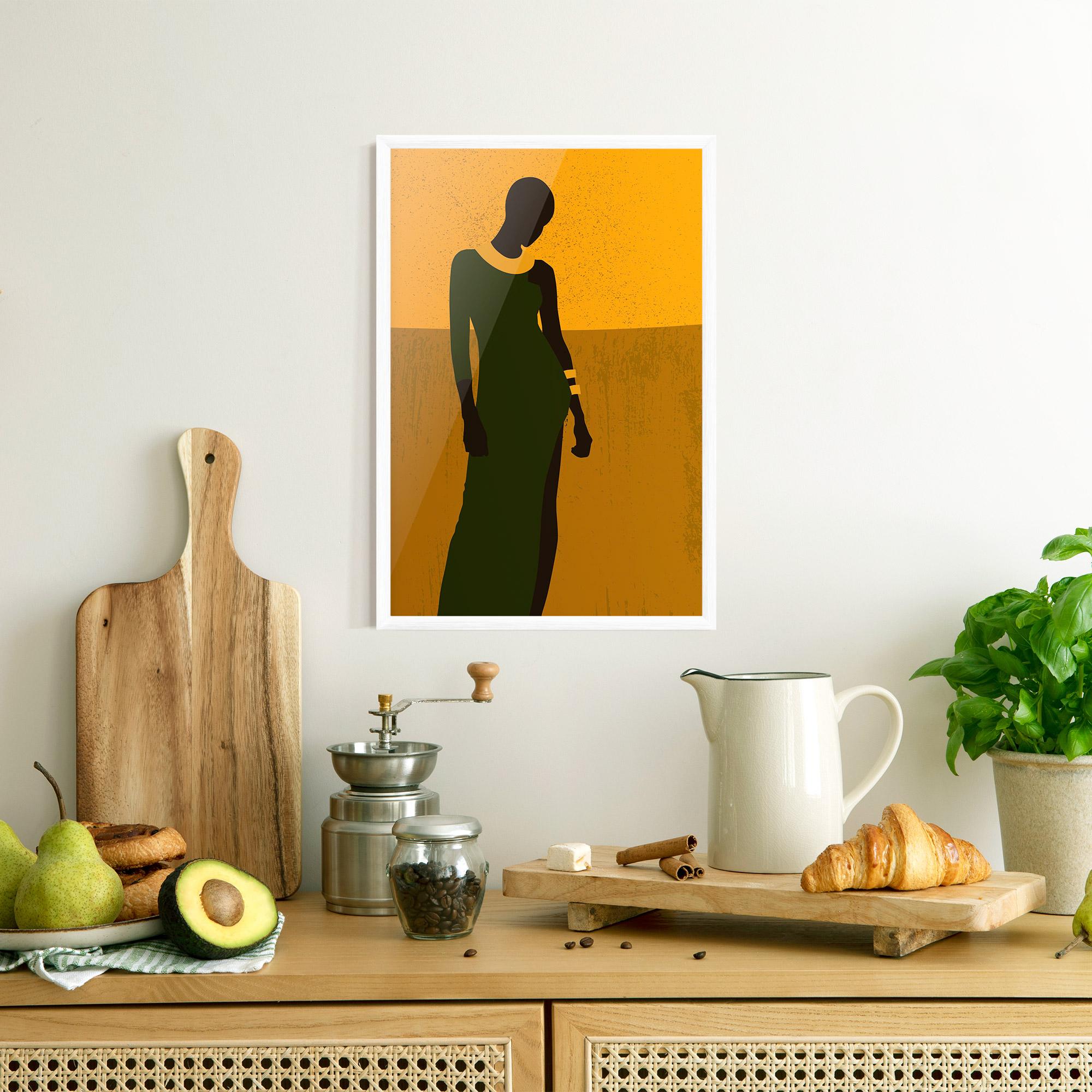 Keretezett Poszter African Dress mockup 8