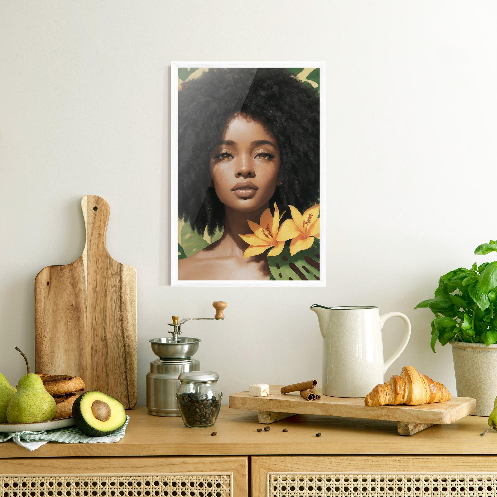 Keretezett Poszter Beautiful African Girl mockup 8