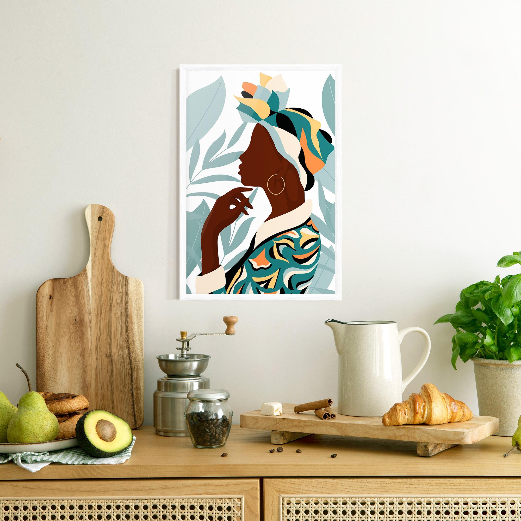 Keretezett Poszter Gold African Earring mockup 8