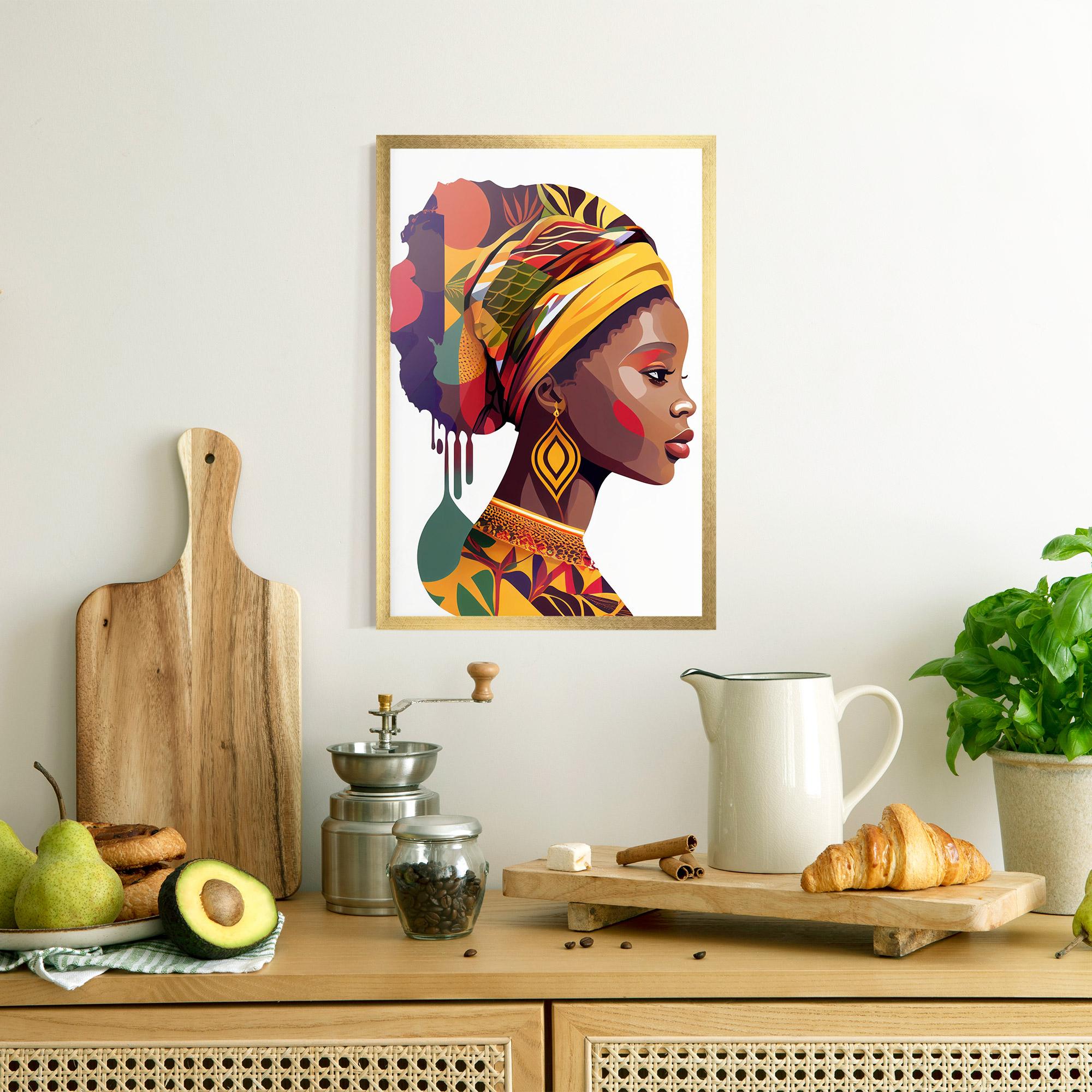 Keretezett Poszter Colorful African mockup 8