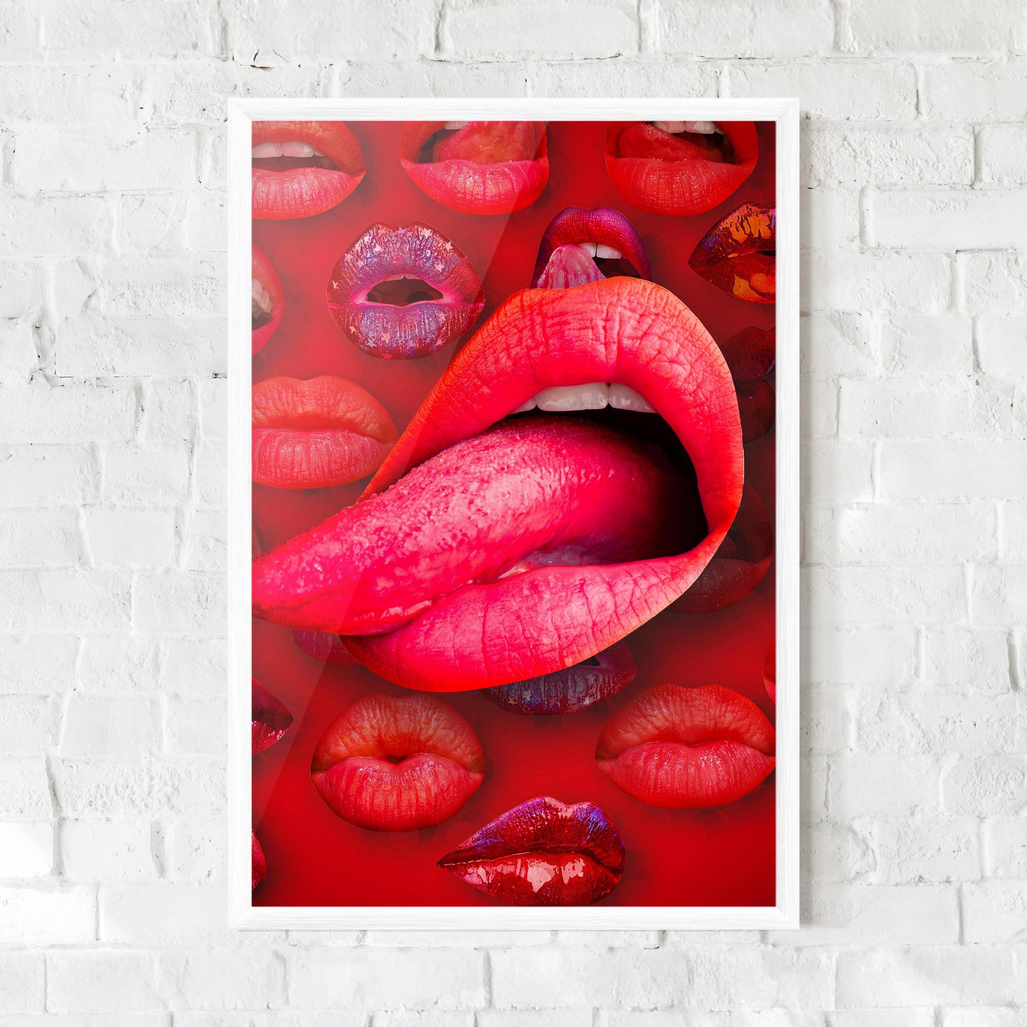 Keretezett Poszter Big Tongue Collage mockup 0