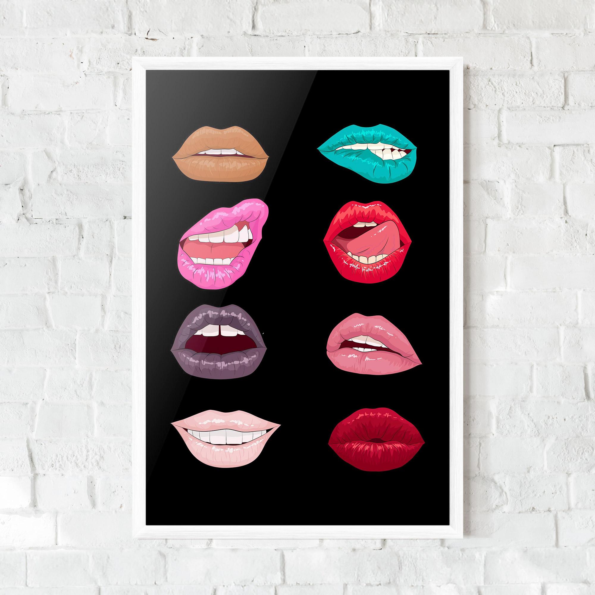 Keretezett Poszter Colorful Lips mockup 0