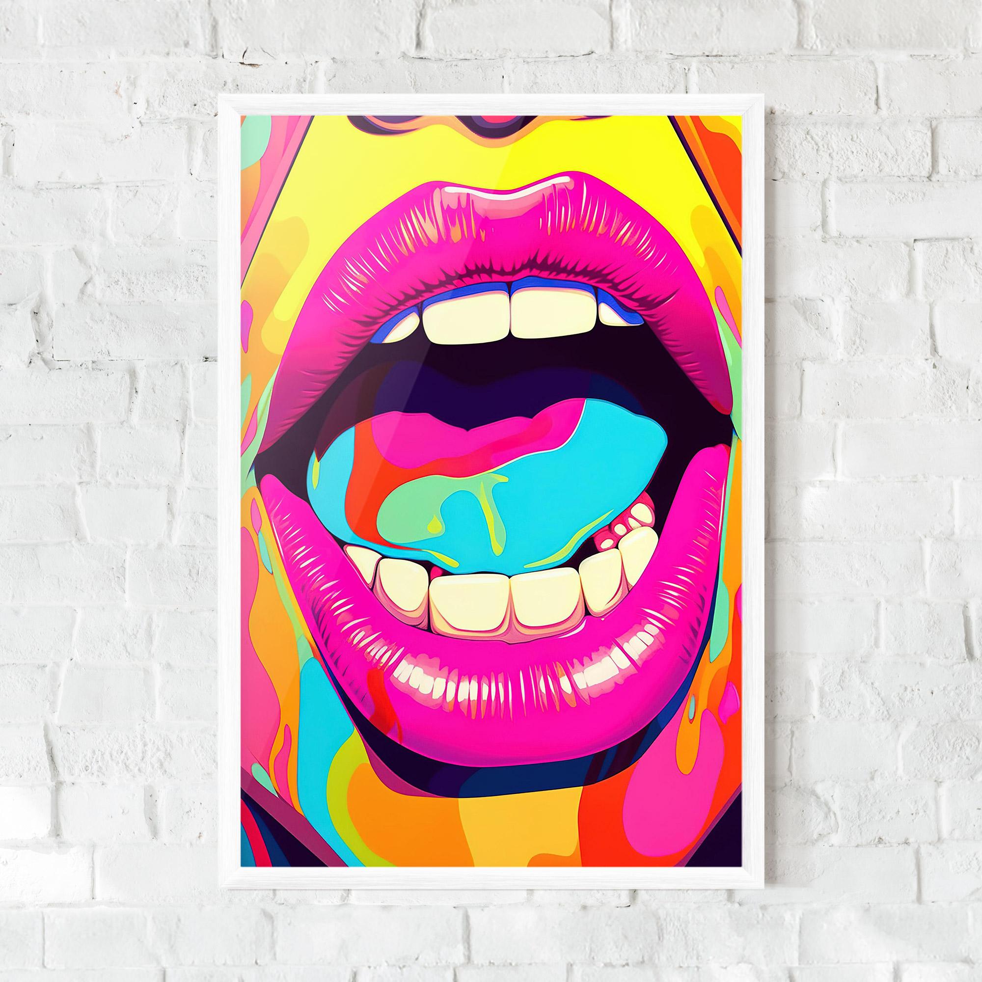 Keretezett Poszter Pop Art Mouth mockup 0