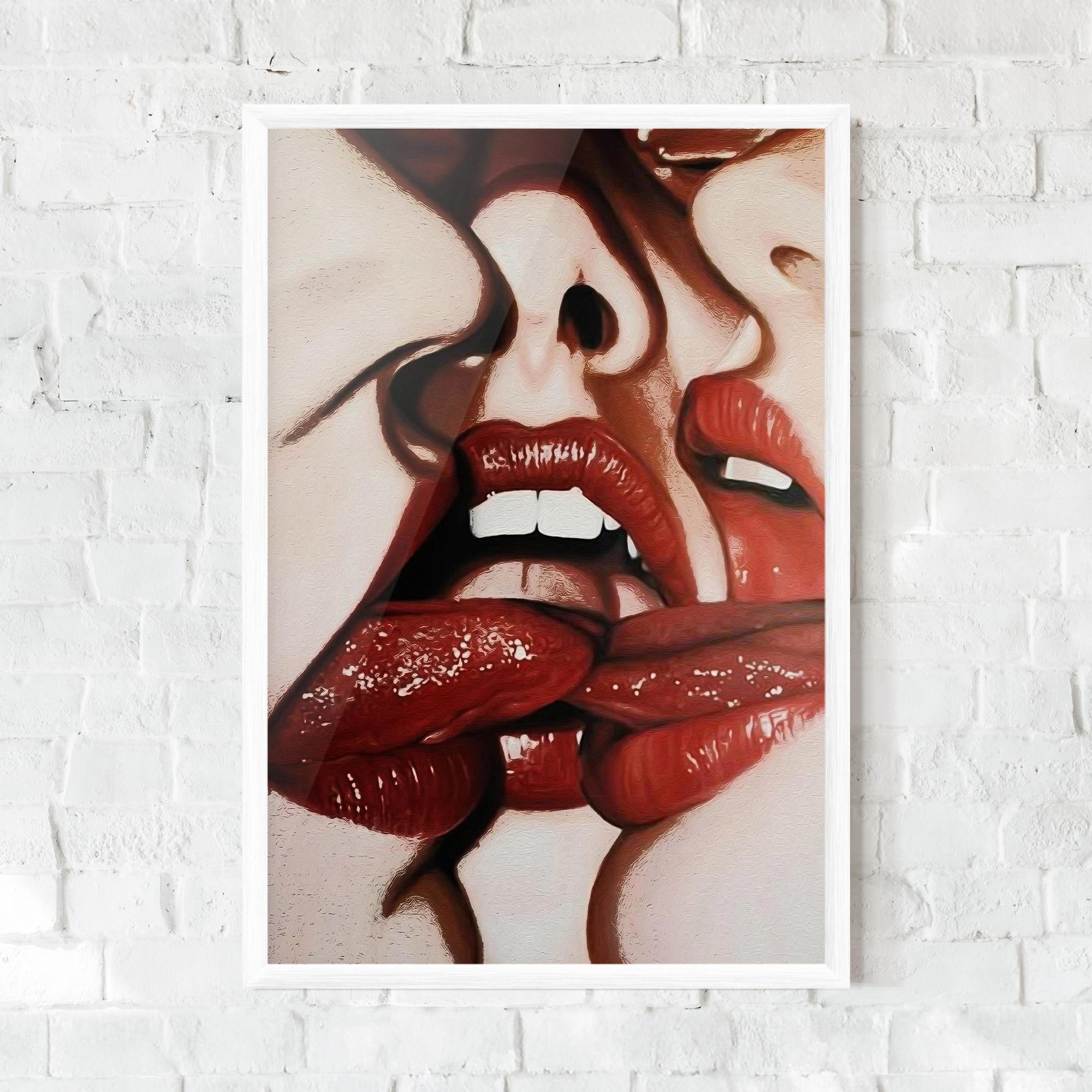 Keretezett Poszter Tree Red Lips mockup 0