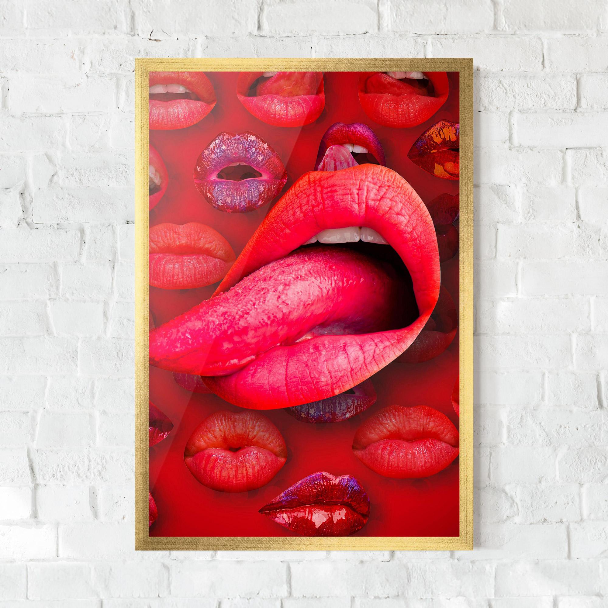 Keretezett Poszter Big Tongue Collage mockup 0