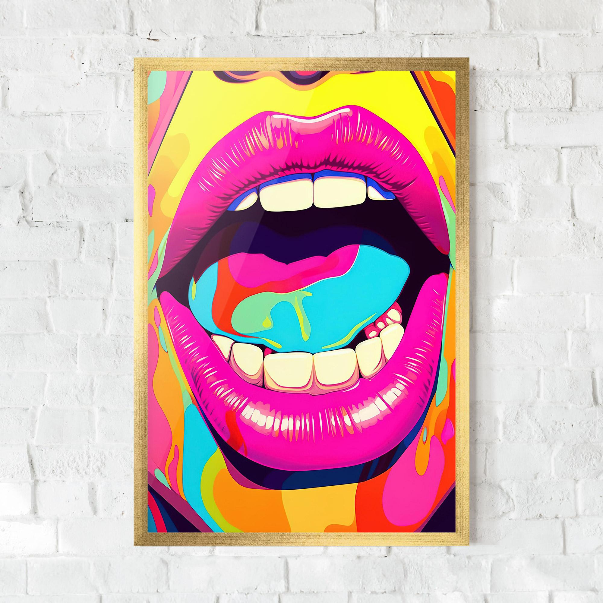 Keretezett Poszter Pop Art Mouth mockup 0
