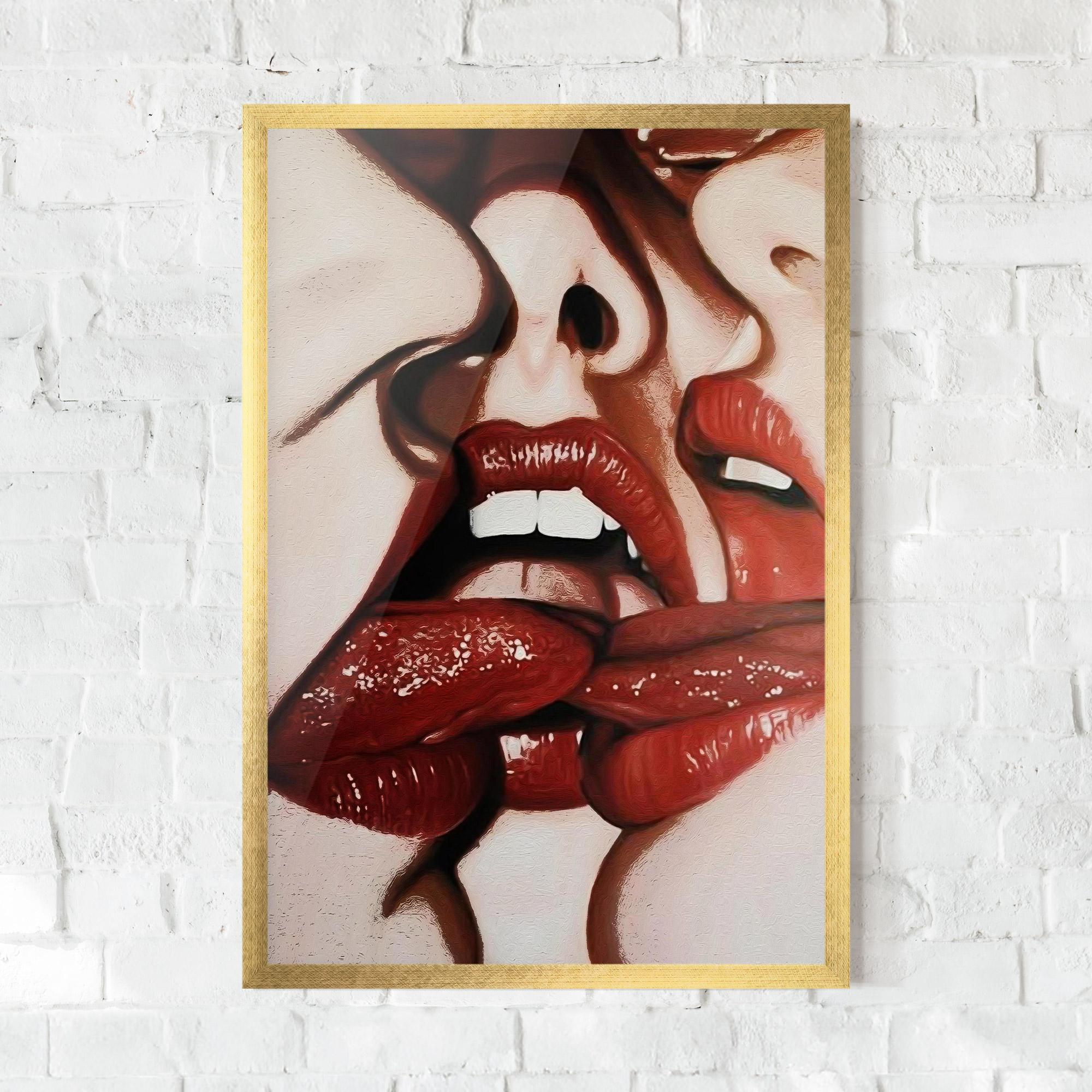 Keretezett Poszter Tree Red Lips mockup 0