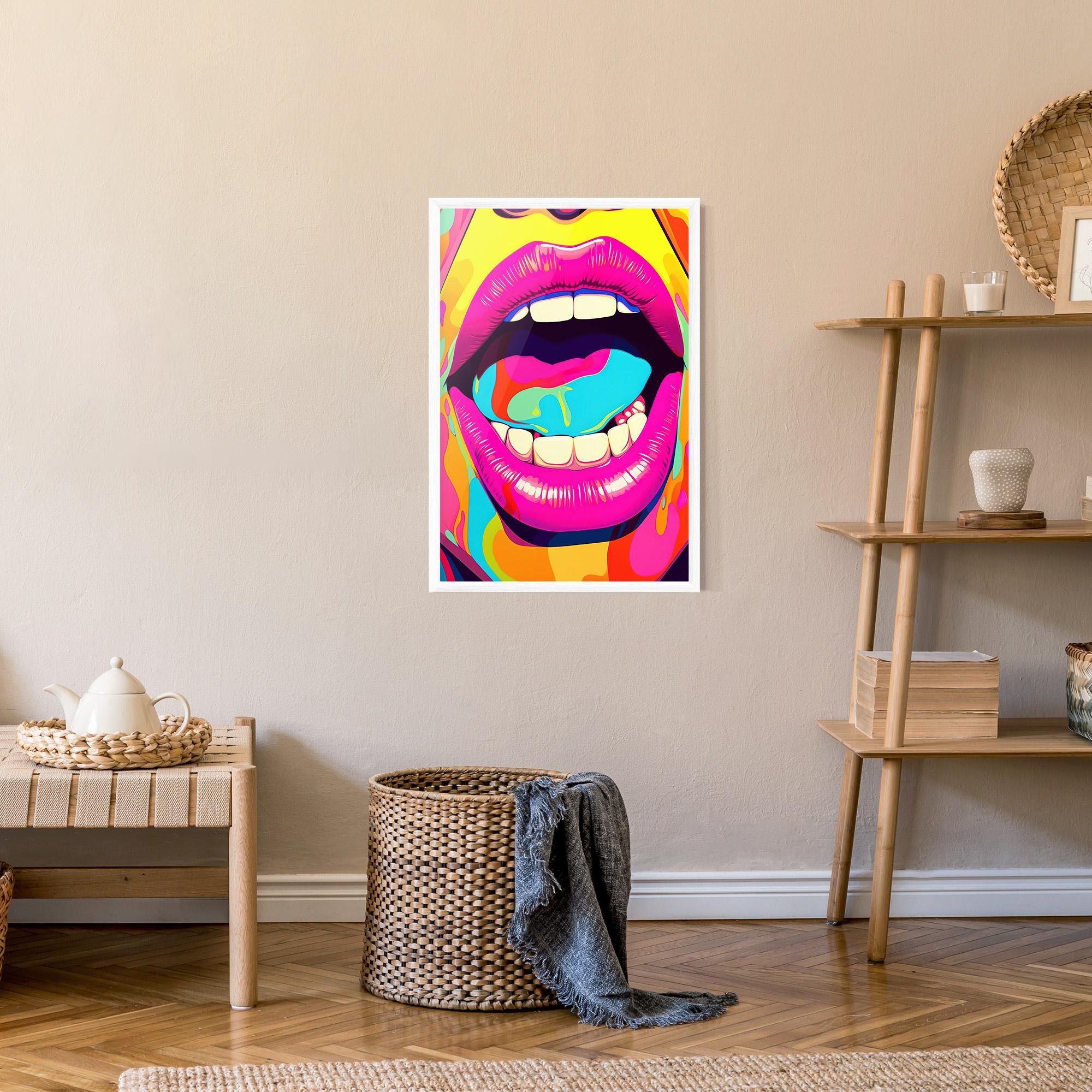 Keretezett Poszter Pop Art Mouth mockup 9