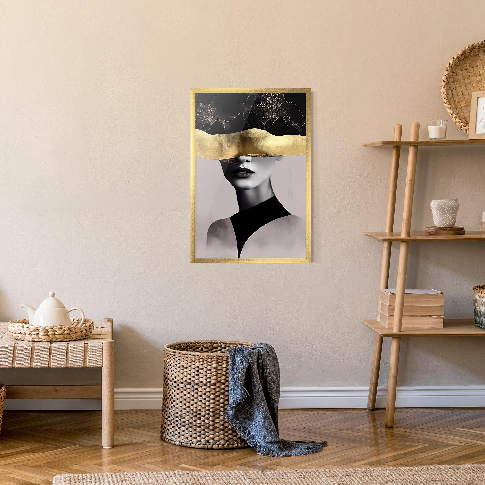 Keretezett Poszter Grey Lips mockup 9