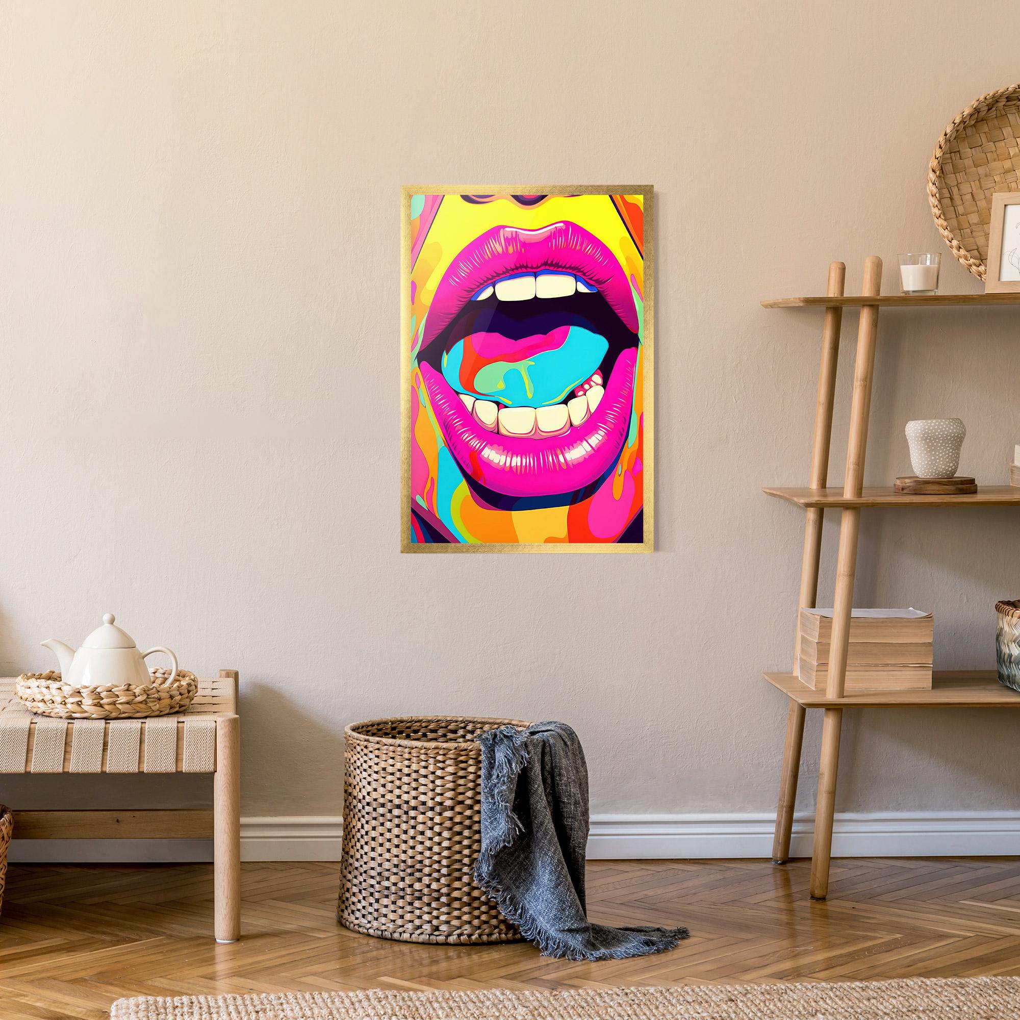Keretezett Poszter Pop Art Mouth mockup 9