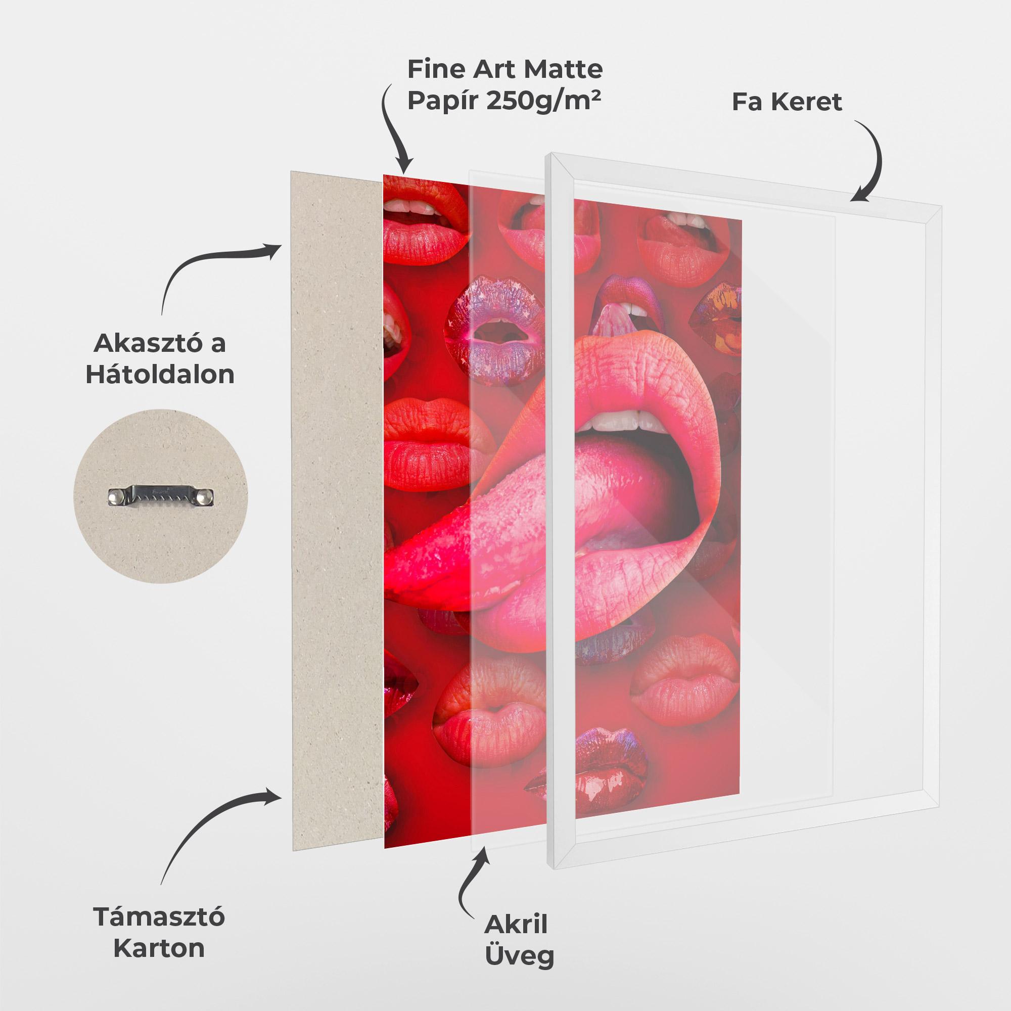 Keretezett Poszter Big Tongue Collage mockup 1