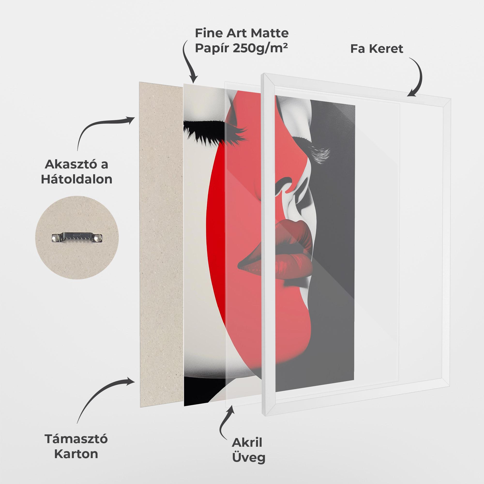 Keretezett Poszter Dark Red Lips mockup 1
